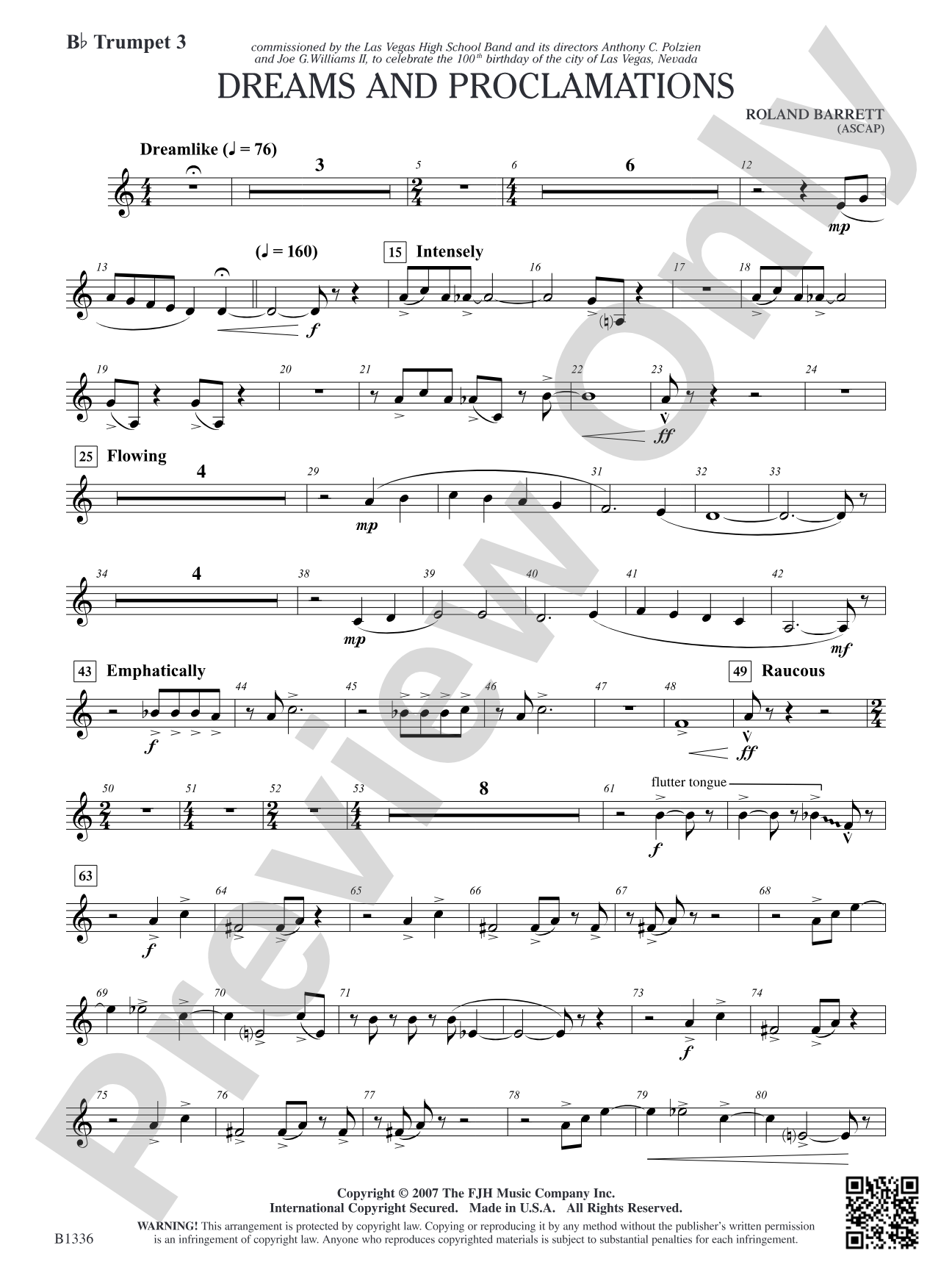 Dreams and Proclamations: B-flat Trumpet 3