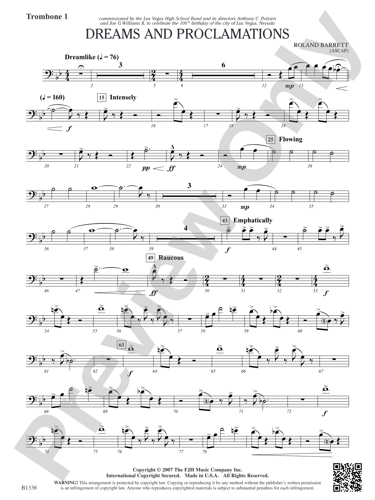 Dreams and Proclamations: Trombone 1