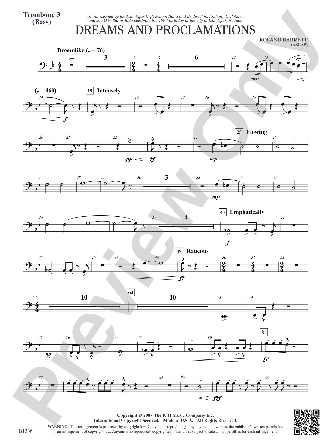 Dreams and Proclamations: Trombone 3 (Bass)
