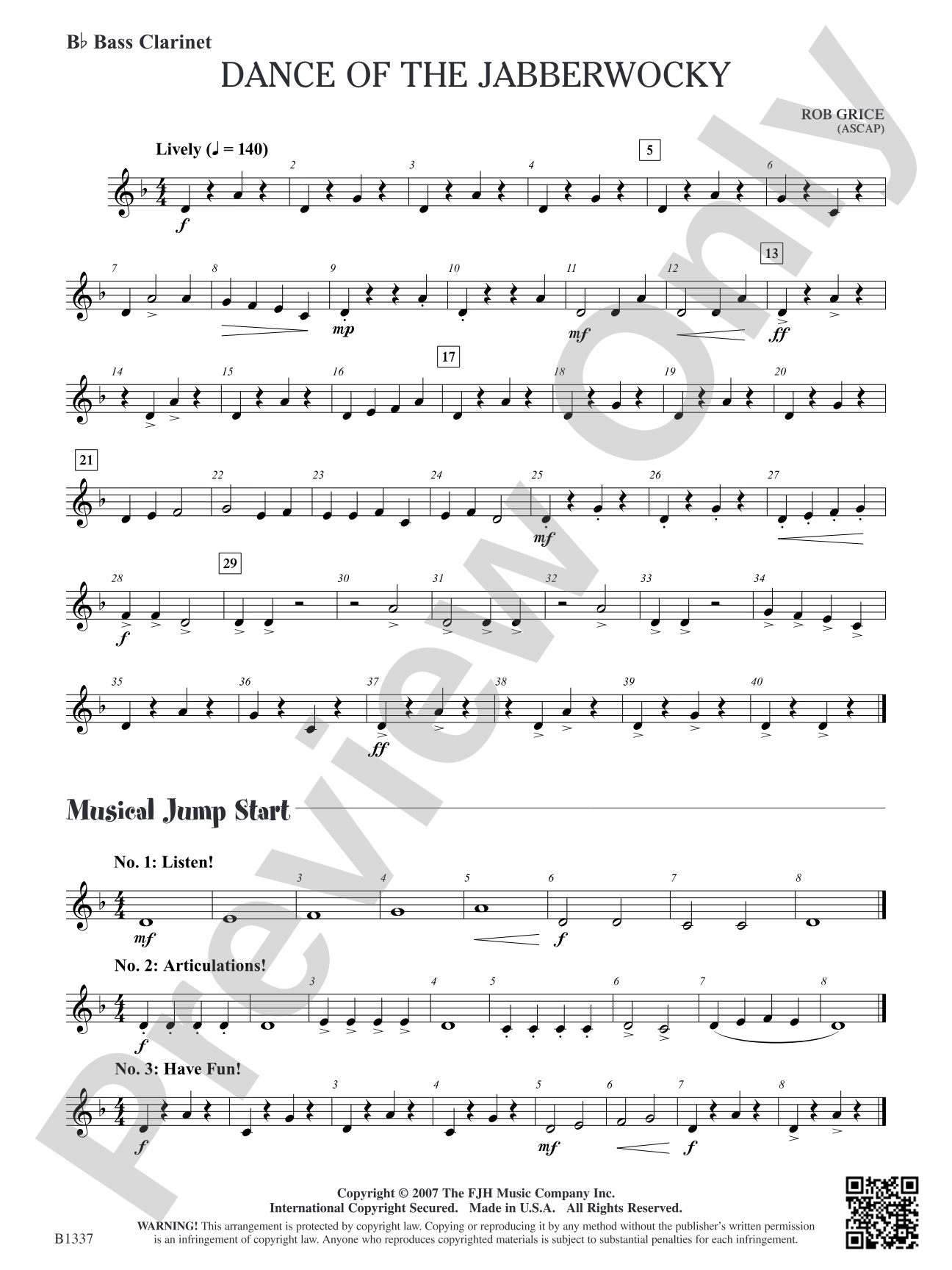 Dance of the Jabberwocky: B-flat Bass Clarinet