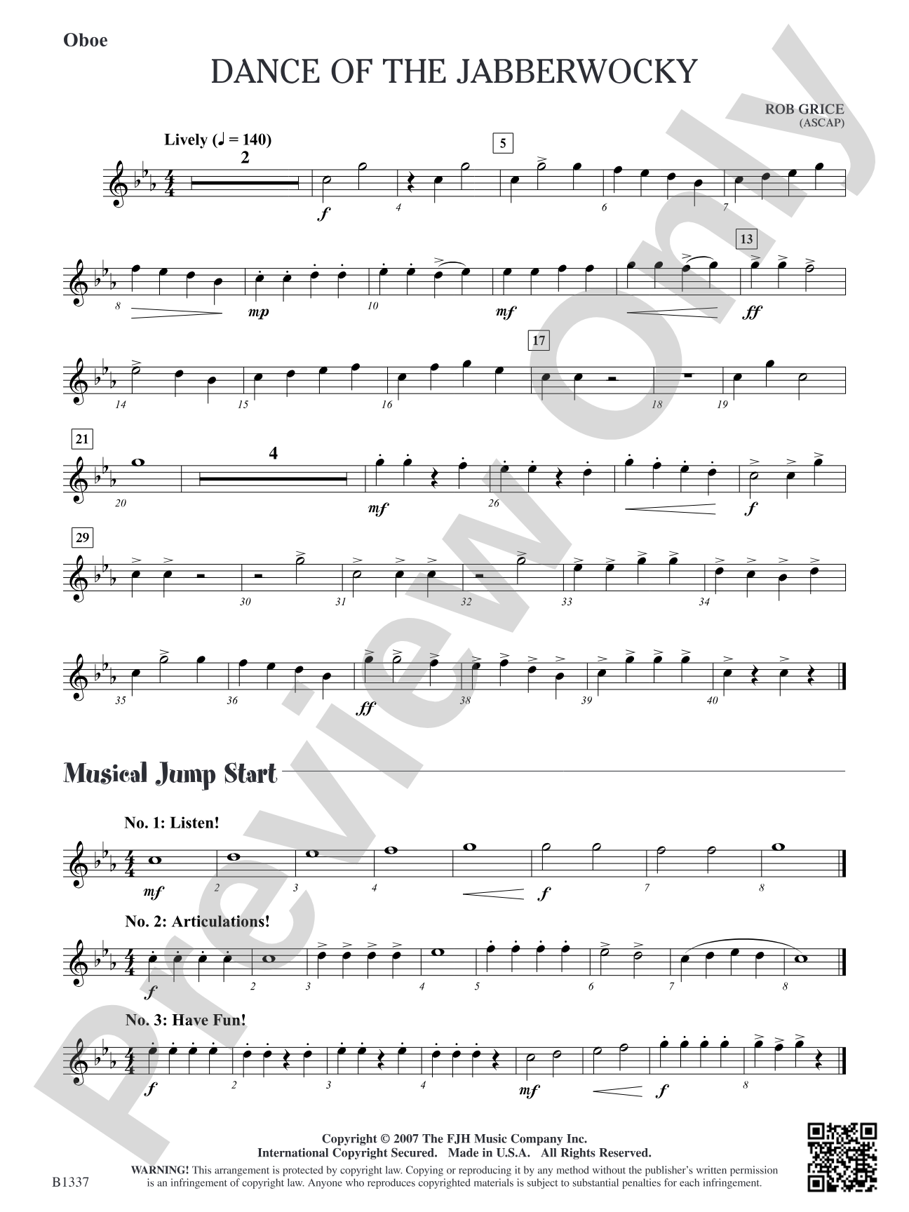 Dance of the Jabberwocky: Oboe