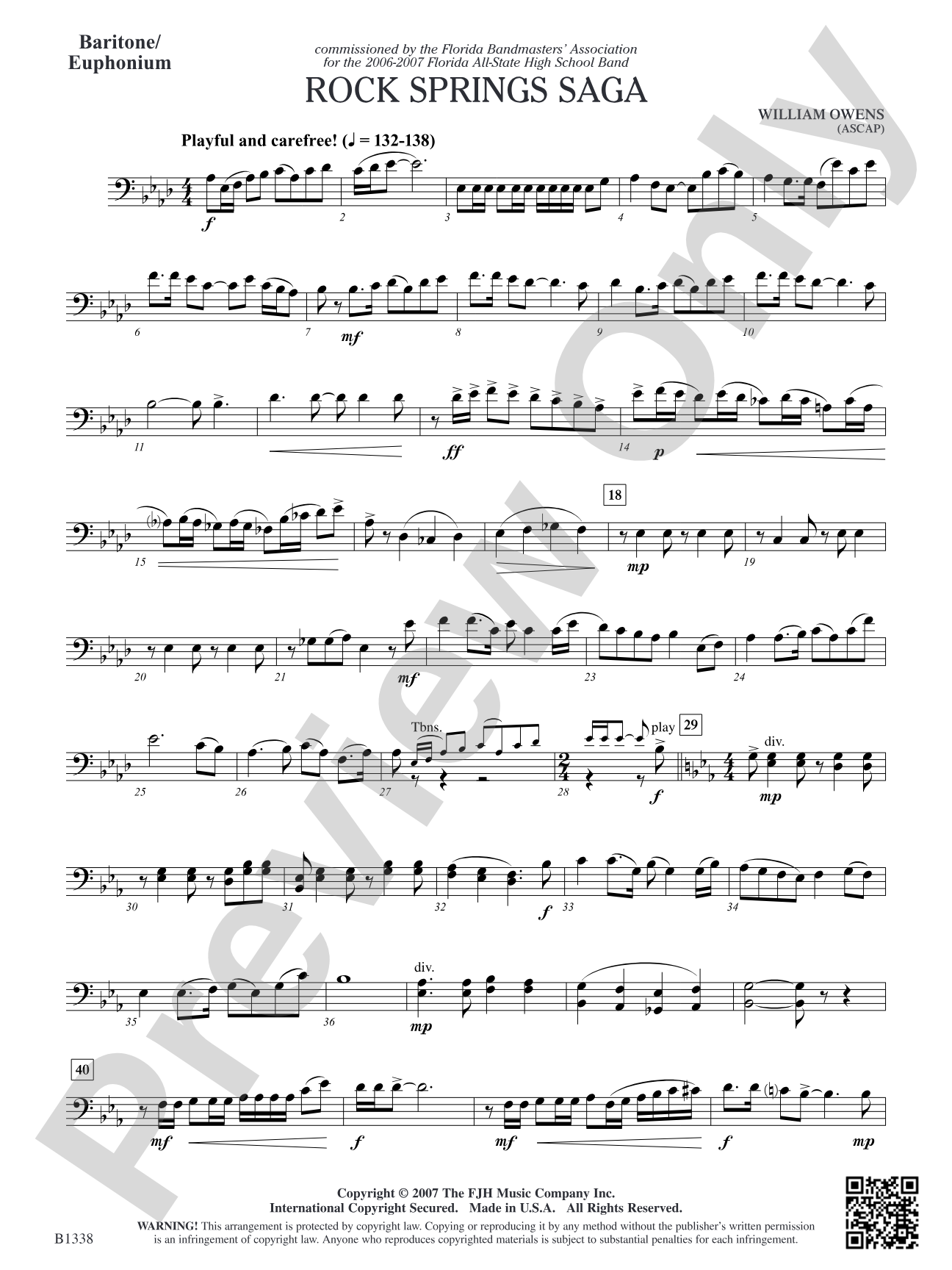 Rock Springs Saga: Baritone/Euphonium