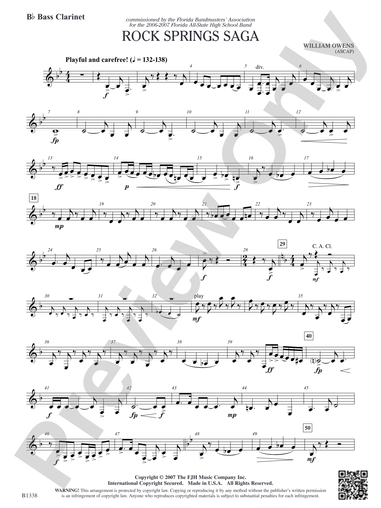 Rock Springs Saga: B-flat Bass Clarinet