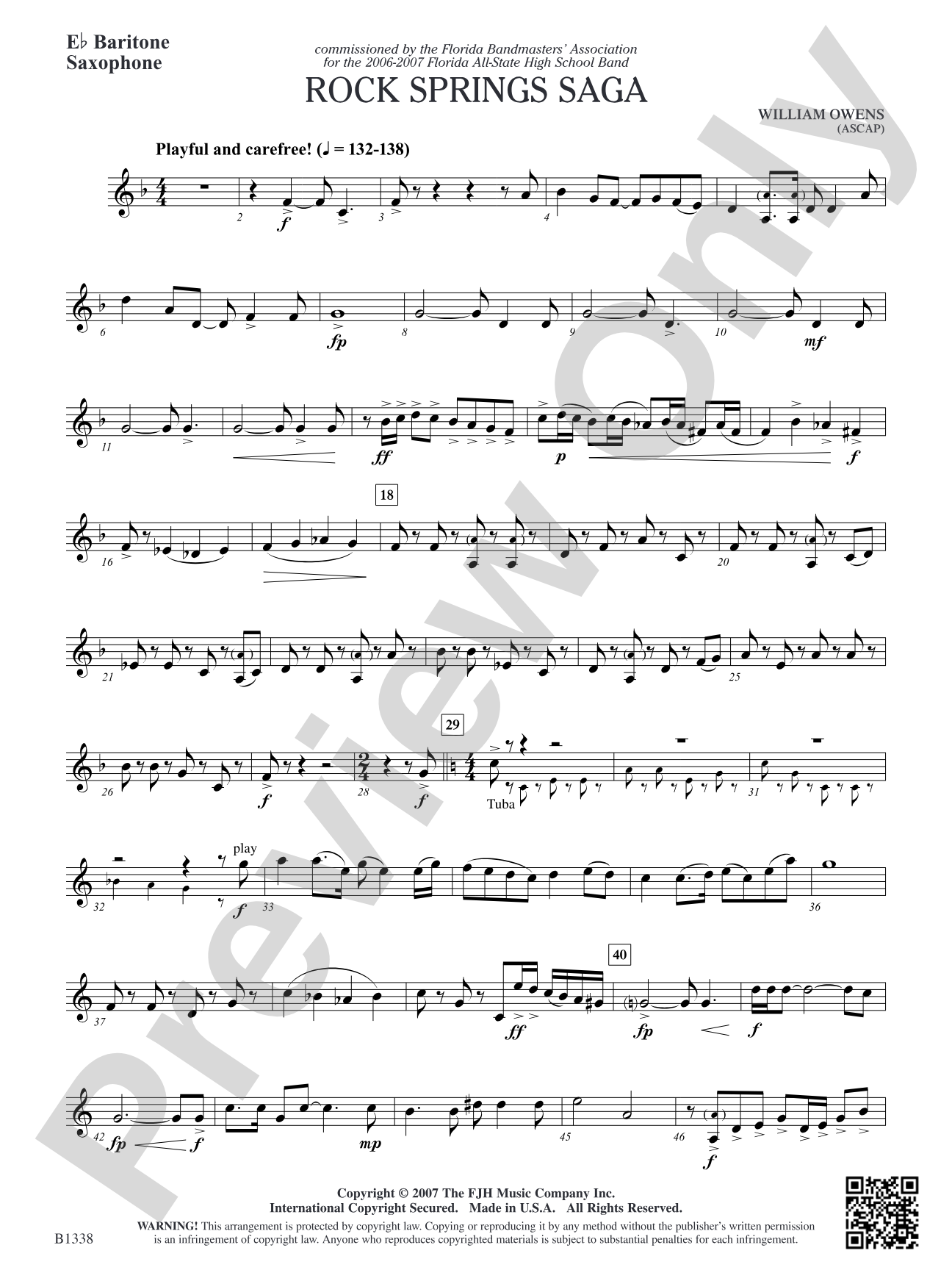Rock Springs Saga: E-flat Baritone Saxophone