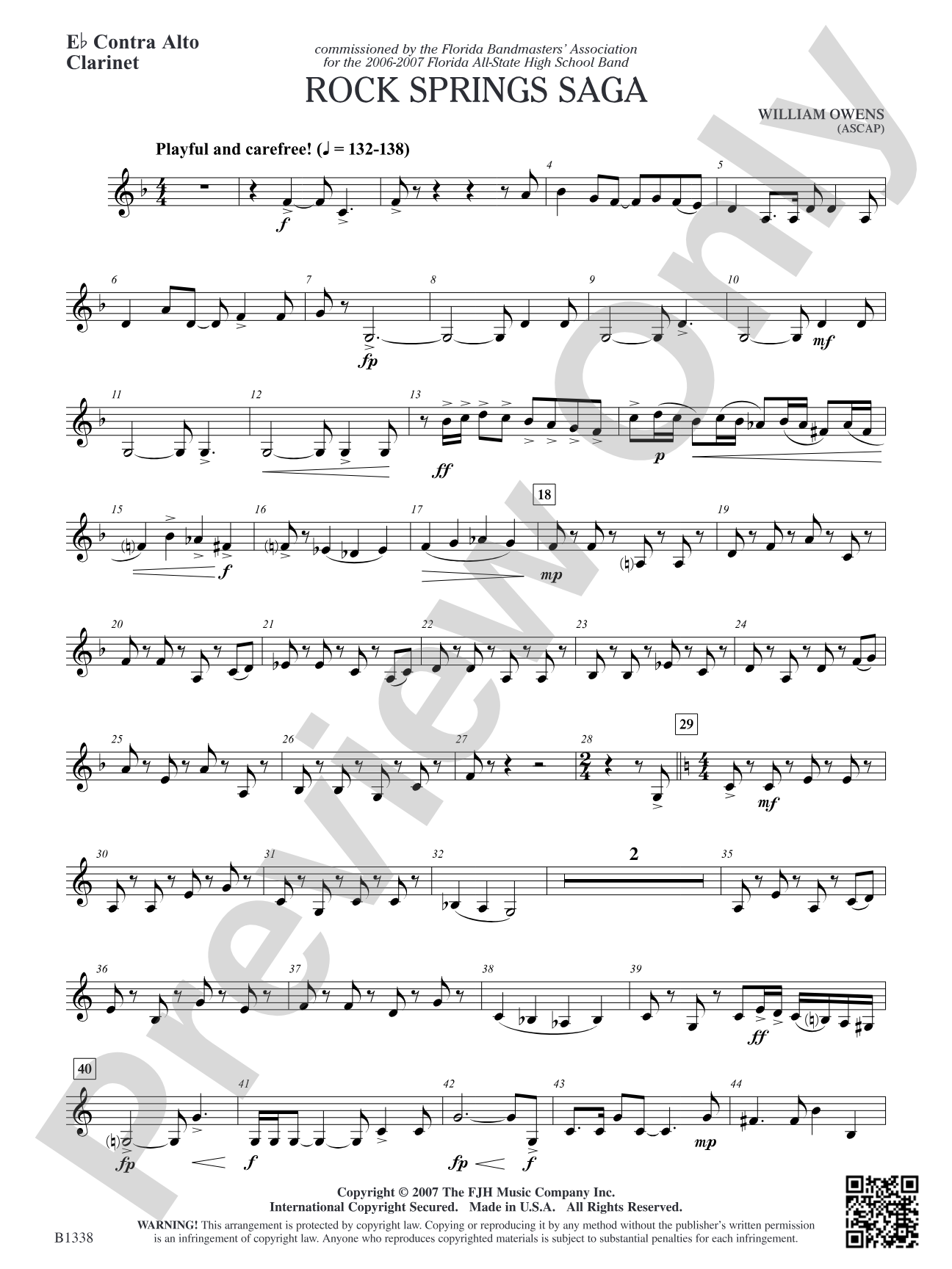 Rock Springs Saga: E-flat Contra Alto Clarinet
