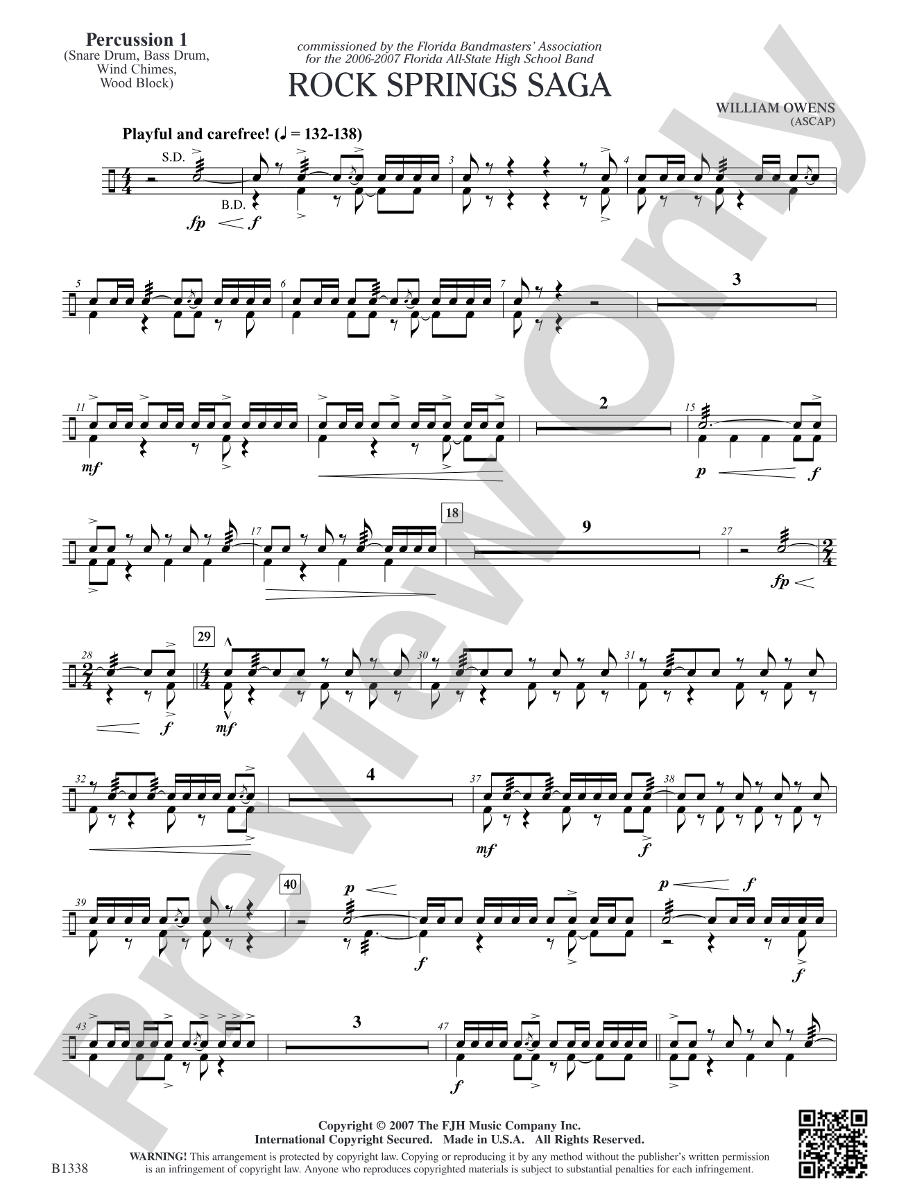 Rock Springs Saga: Percussion 1