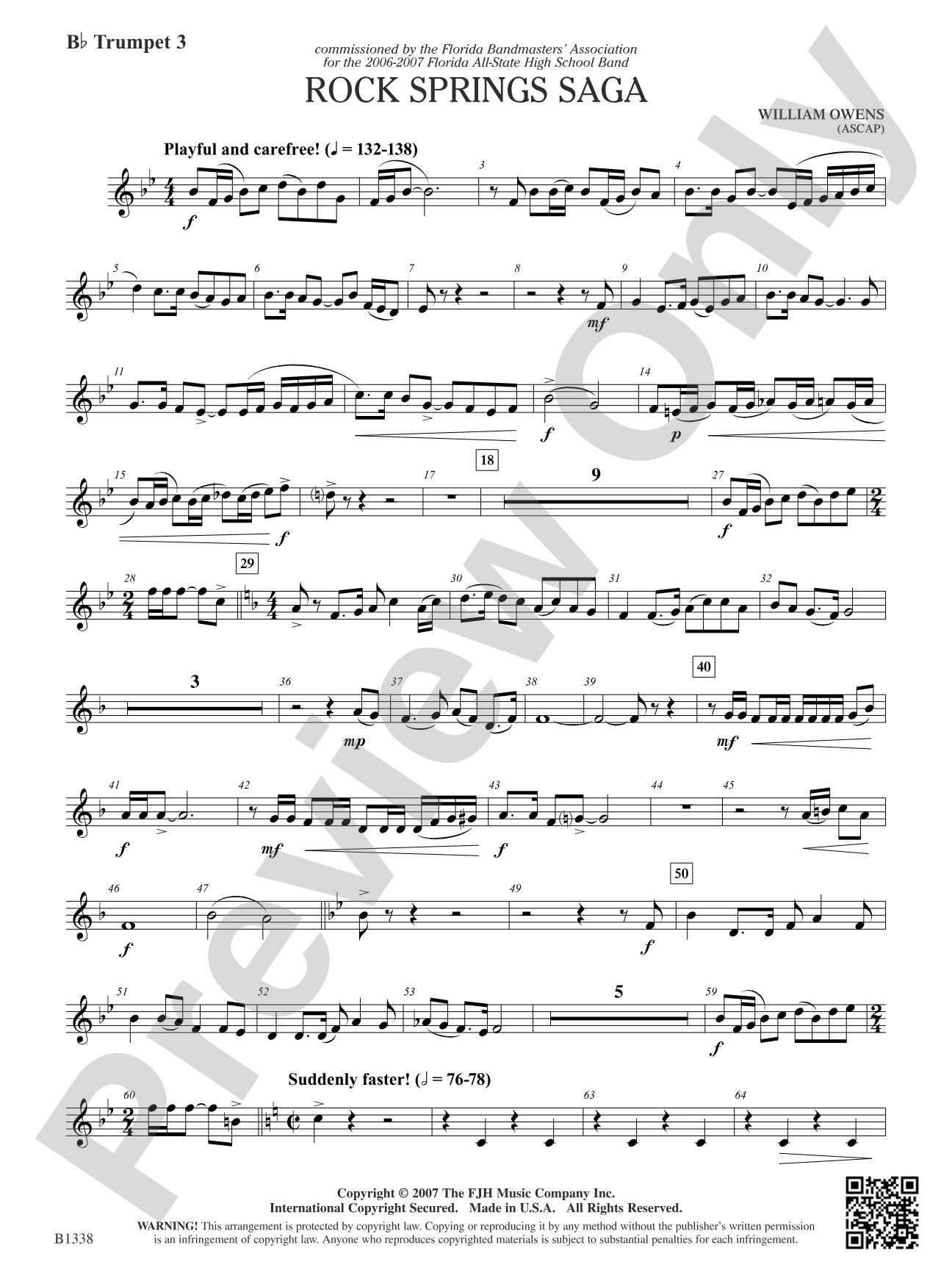 Rock Springs Saga: B-flat Trumpet 3