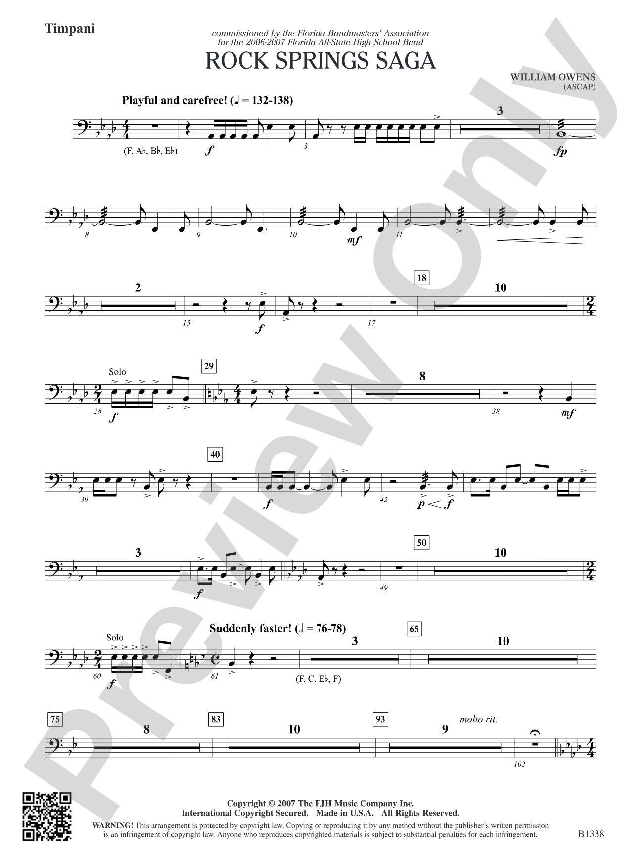 Rock Springs Saga: Timpani