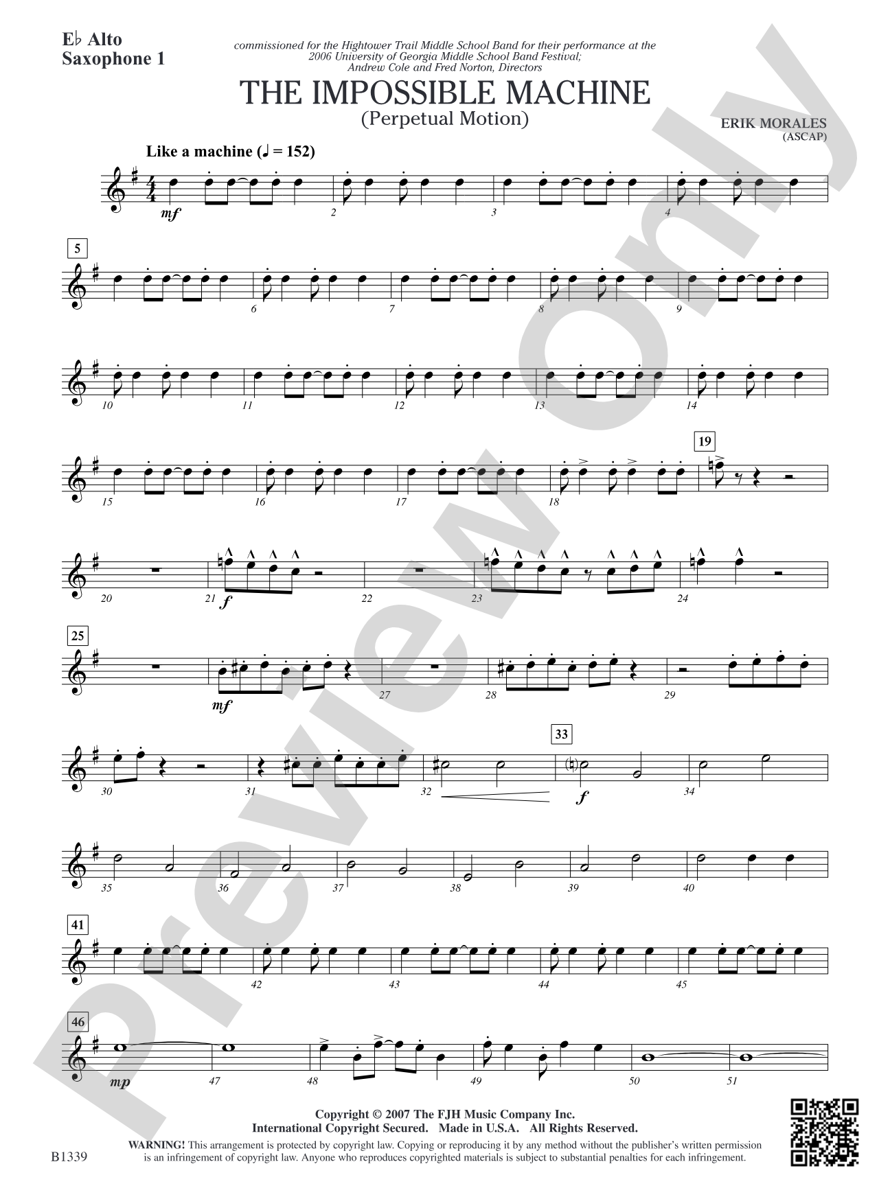 The Impossible Machine (Perpetual Motion): E-flat Alto Saxophone 1