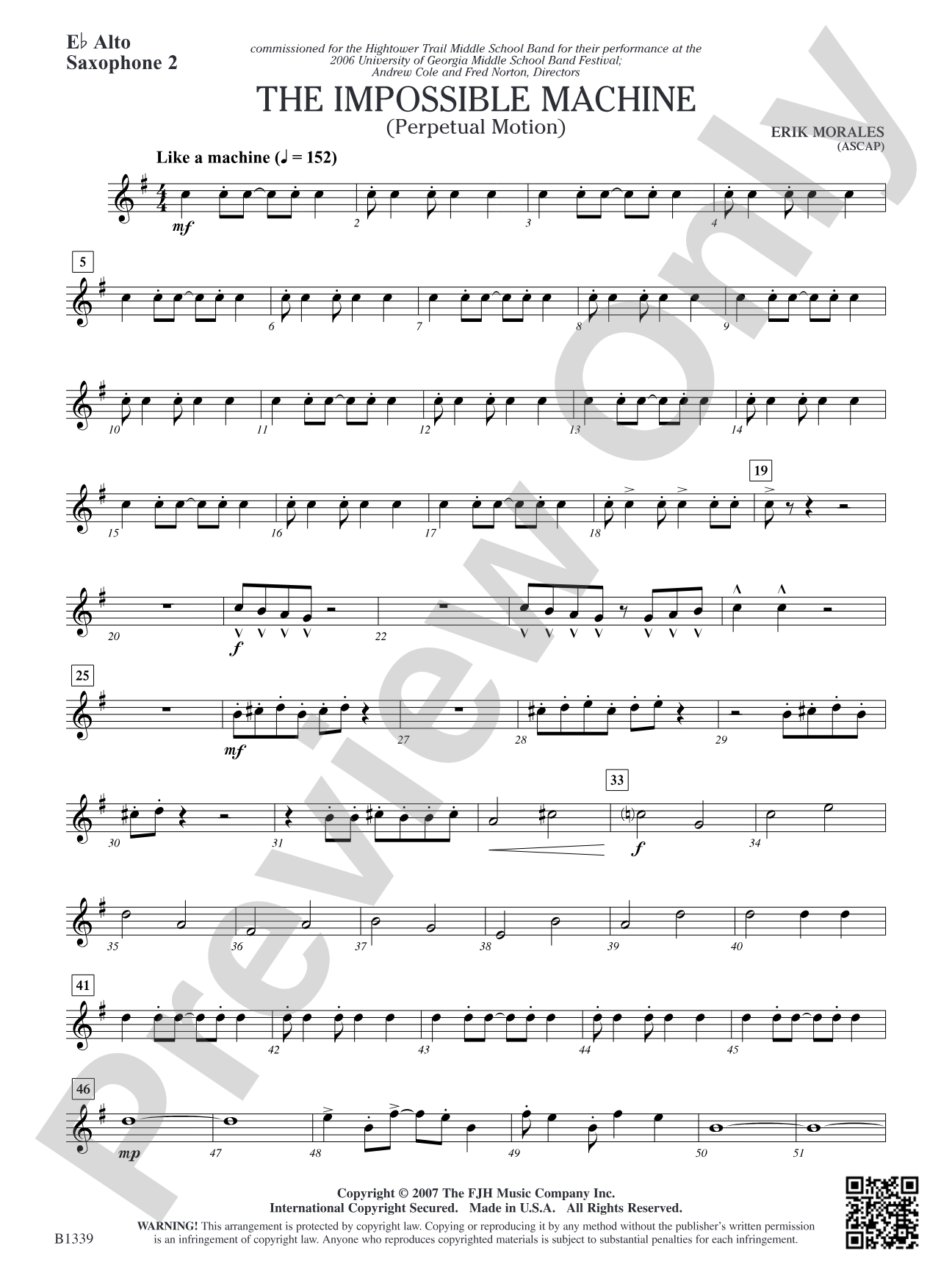 The Impossible Machine (Perpetual Motion): E-flat Alto Saxophone 2