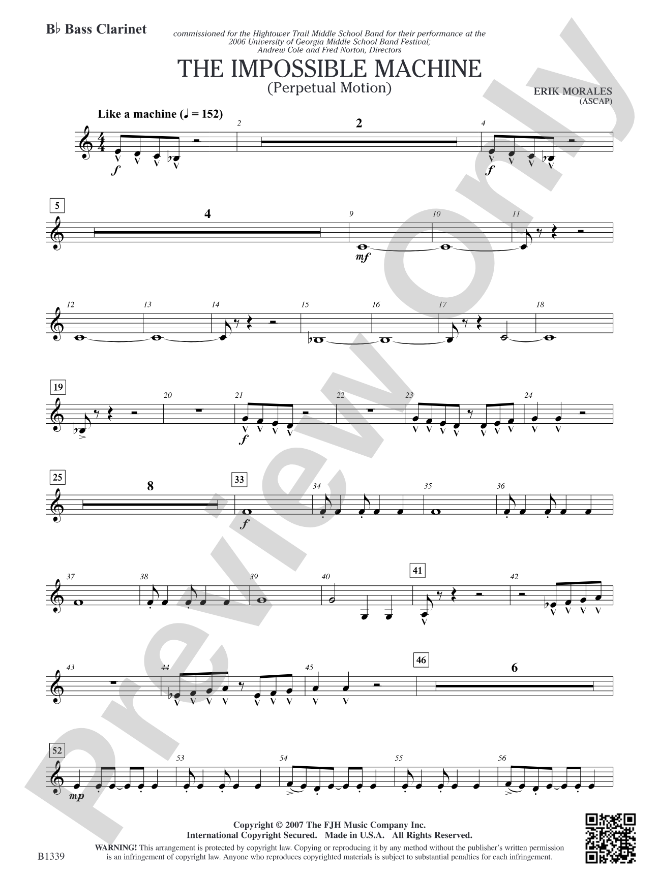 The Impossible Machine (Perpetual Motion): B-flat Bass Clarinet