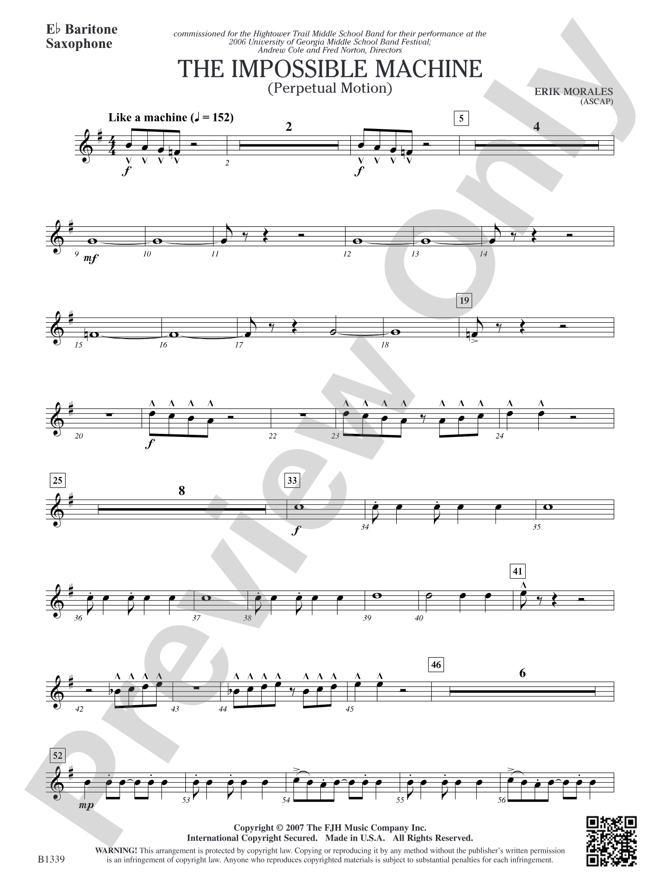 The Impossible Machine (Perpetual Motion): E-flat Baritone Saxophone