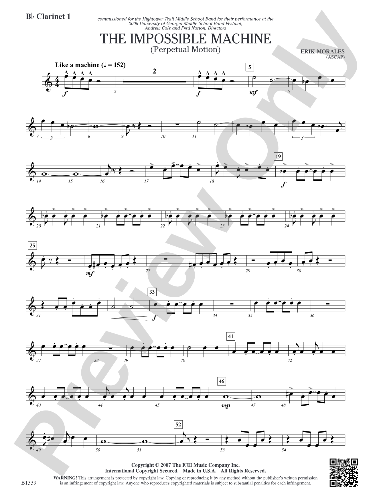The Impossible Machine (Perpetual Motion): B-flat Clarinet 1