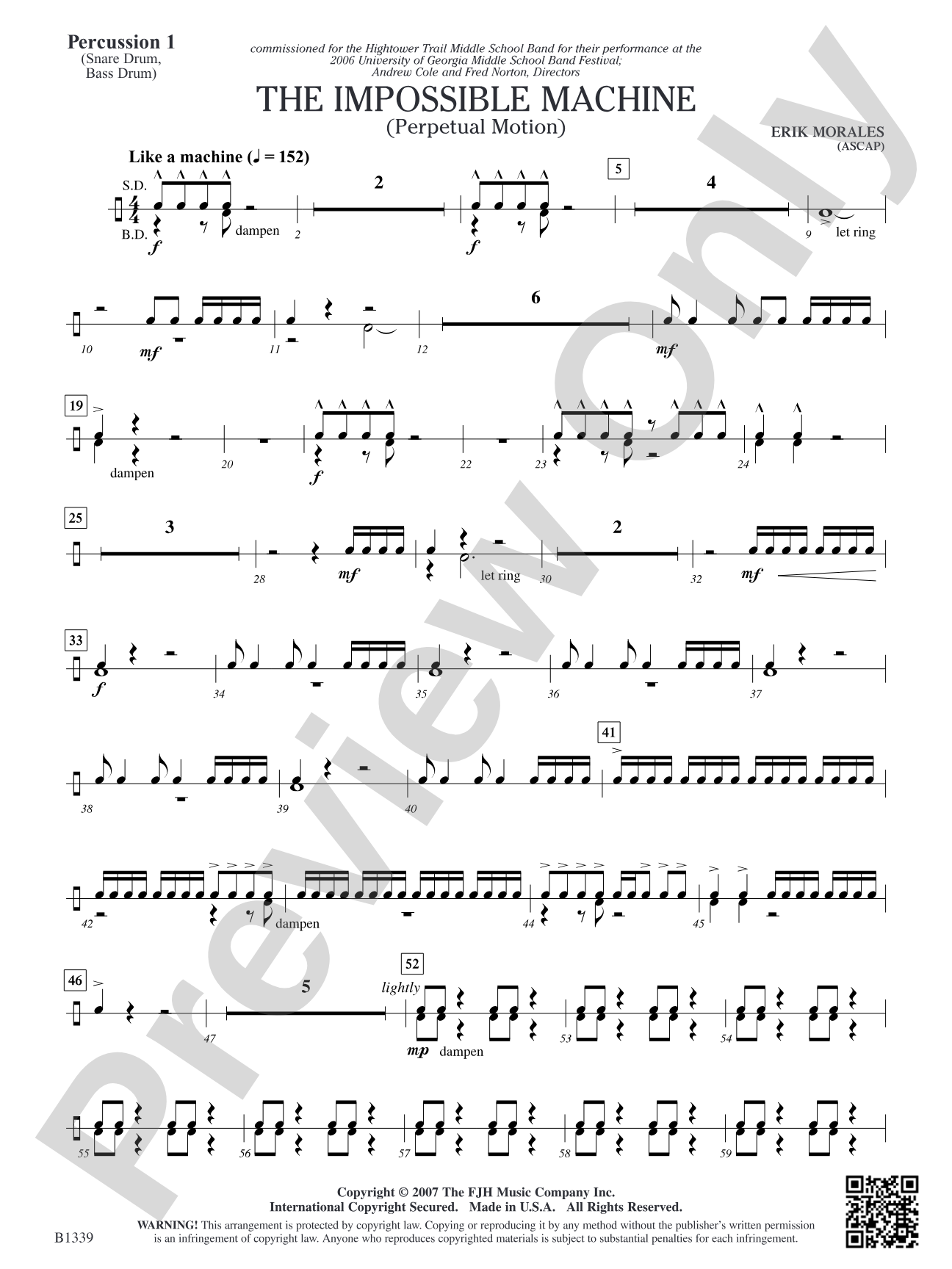 The Impossible Machine (Perpetual Motion): Percussion 1