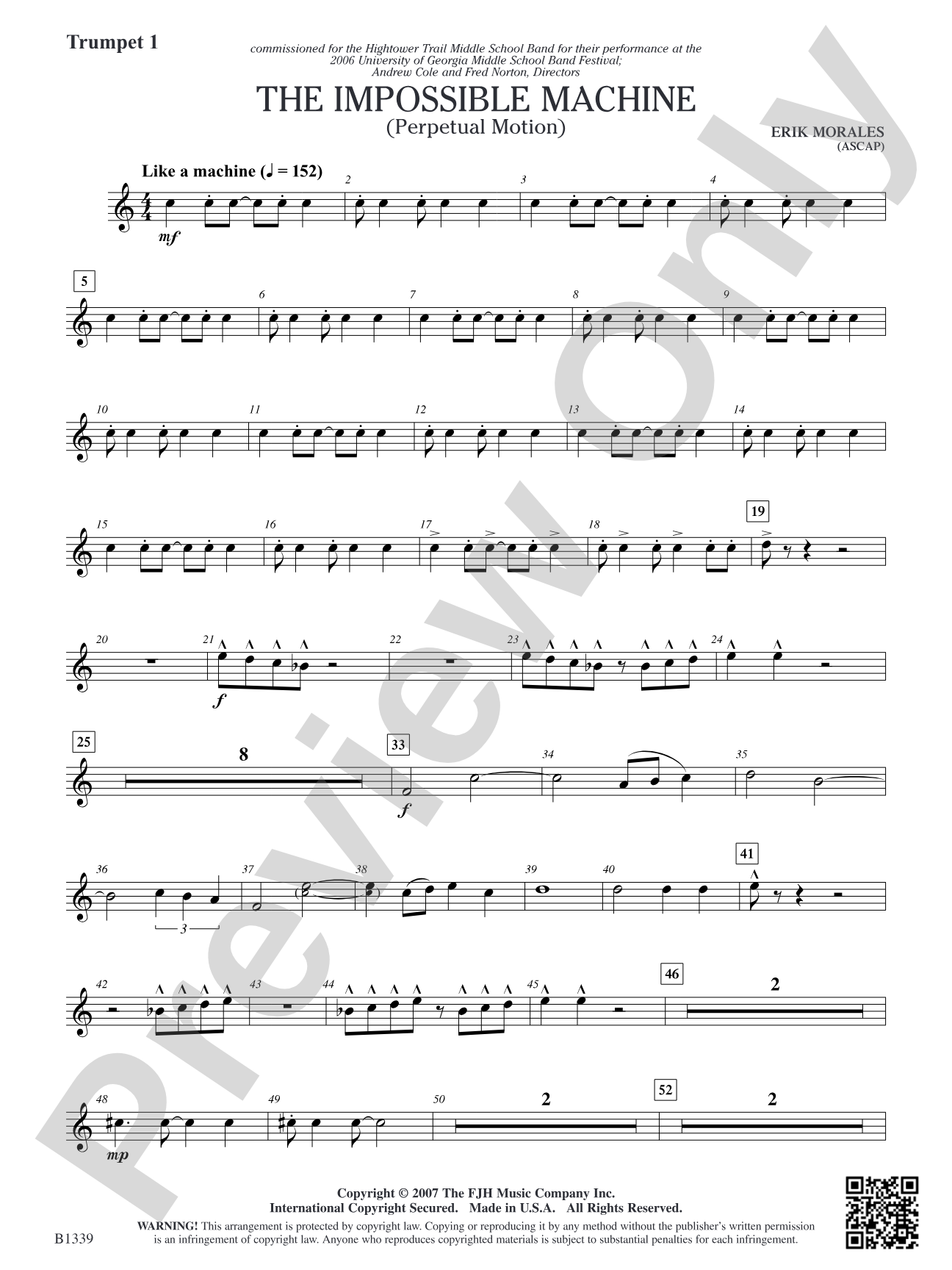 The Impossible Machine (Perpetual Motion): B-flat Trumpet 1