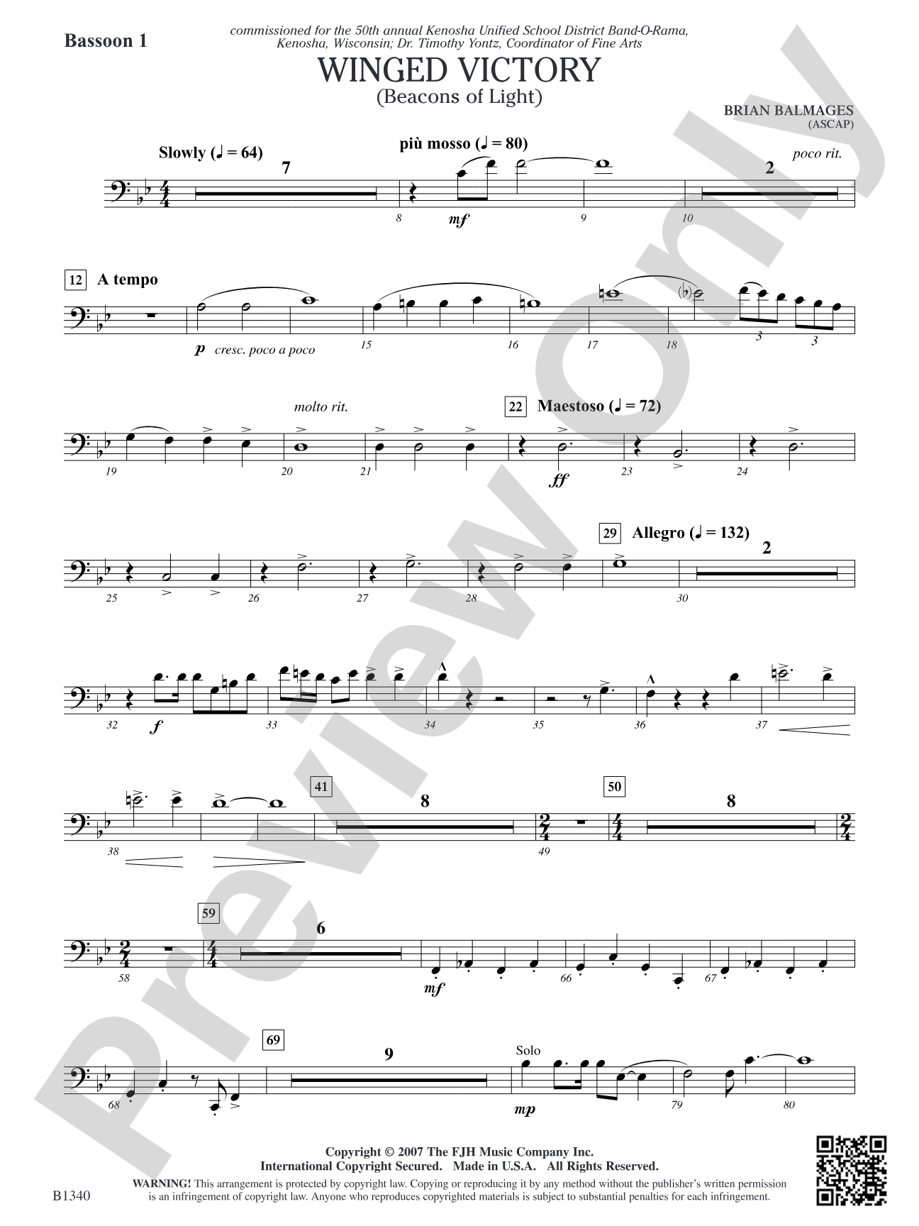 Winged Victory (Beacons of Light): Bassoon 1