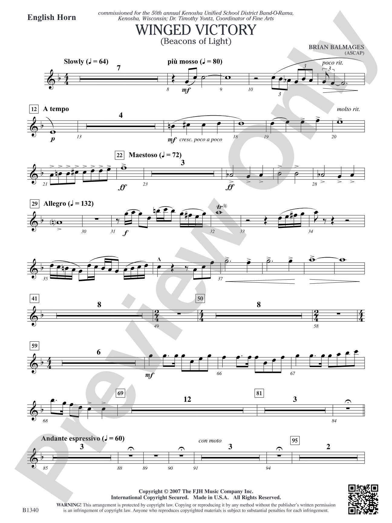 Winged Victory (Beacons of Light): English Horn