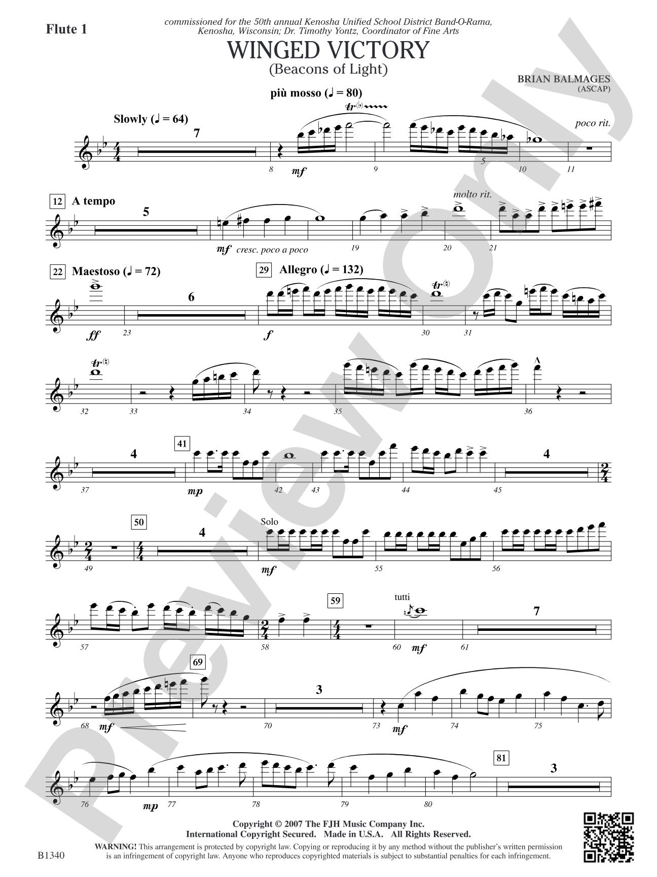 Winged Victory (Beacons of Light): Flute 1