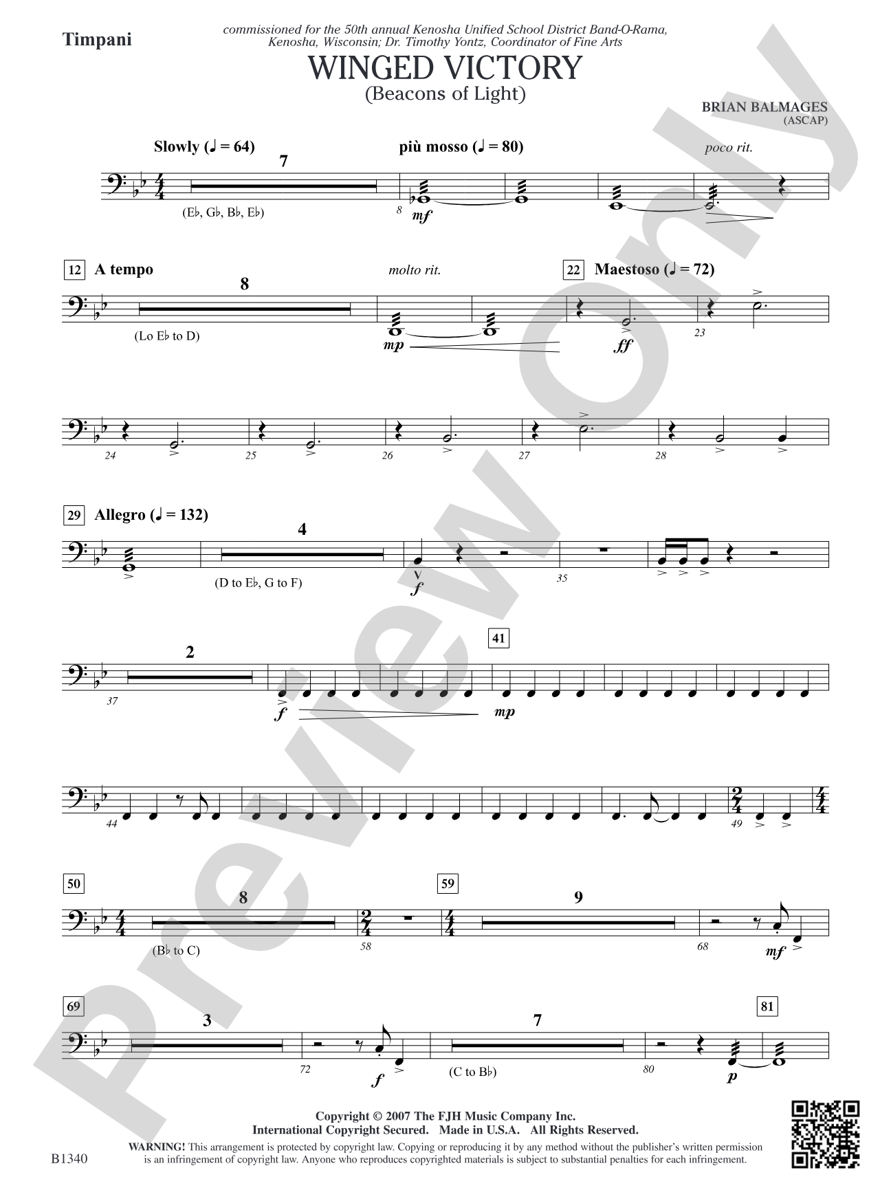 Winged Victory (Beacons of Light): Timpani
