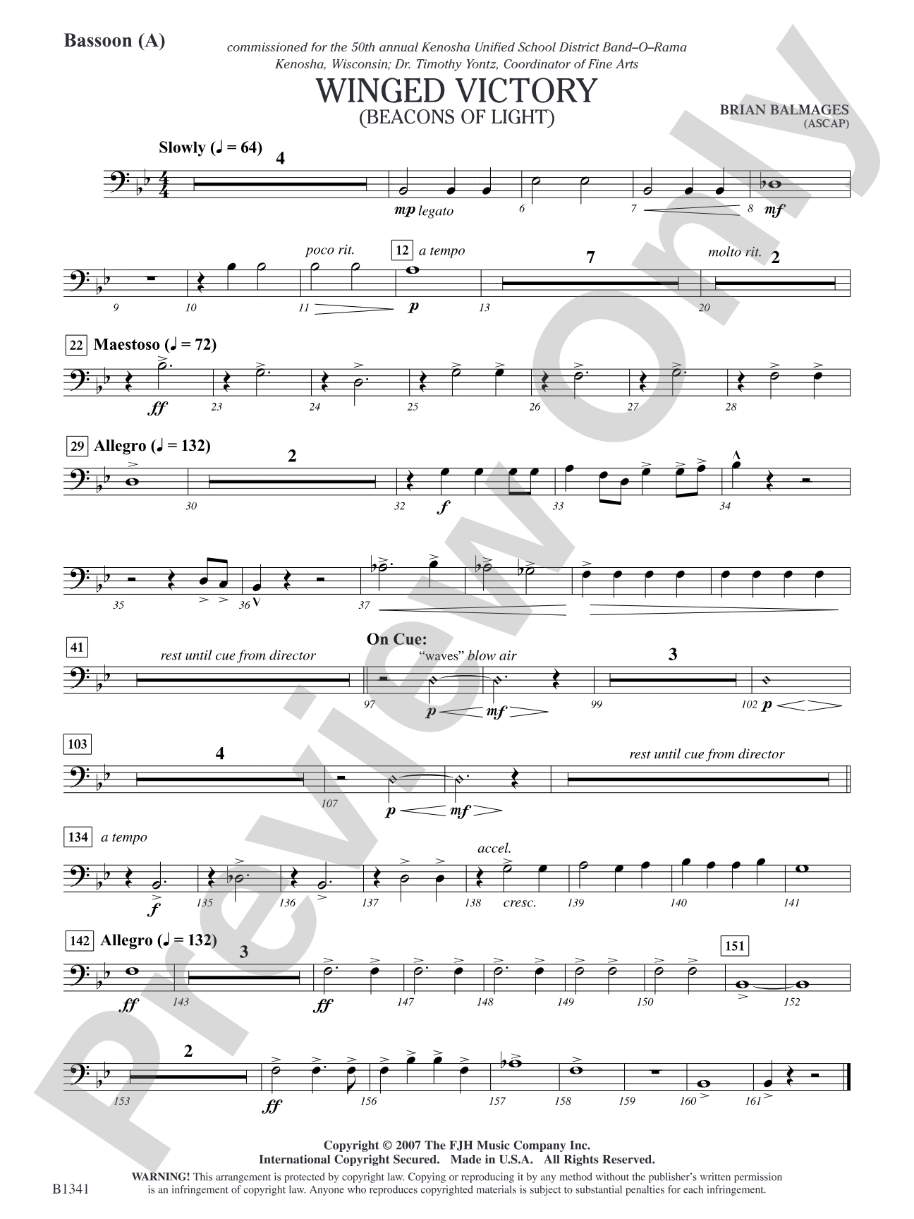 Winged Victory - Elementary Supplemental (A) (Beacons of Light): Bassoon