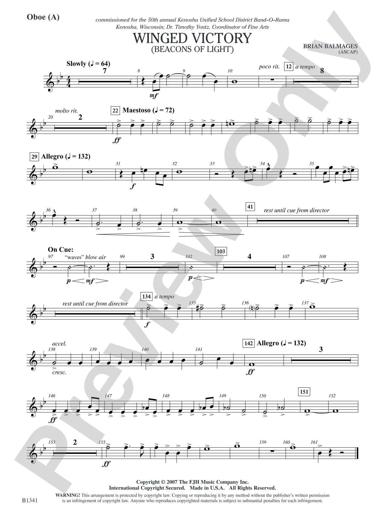 Winged Victory - Elementary Supplemental (A) (Beacons of Light): Oboe