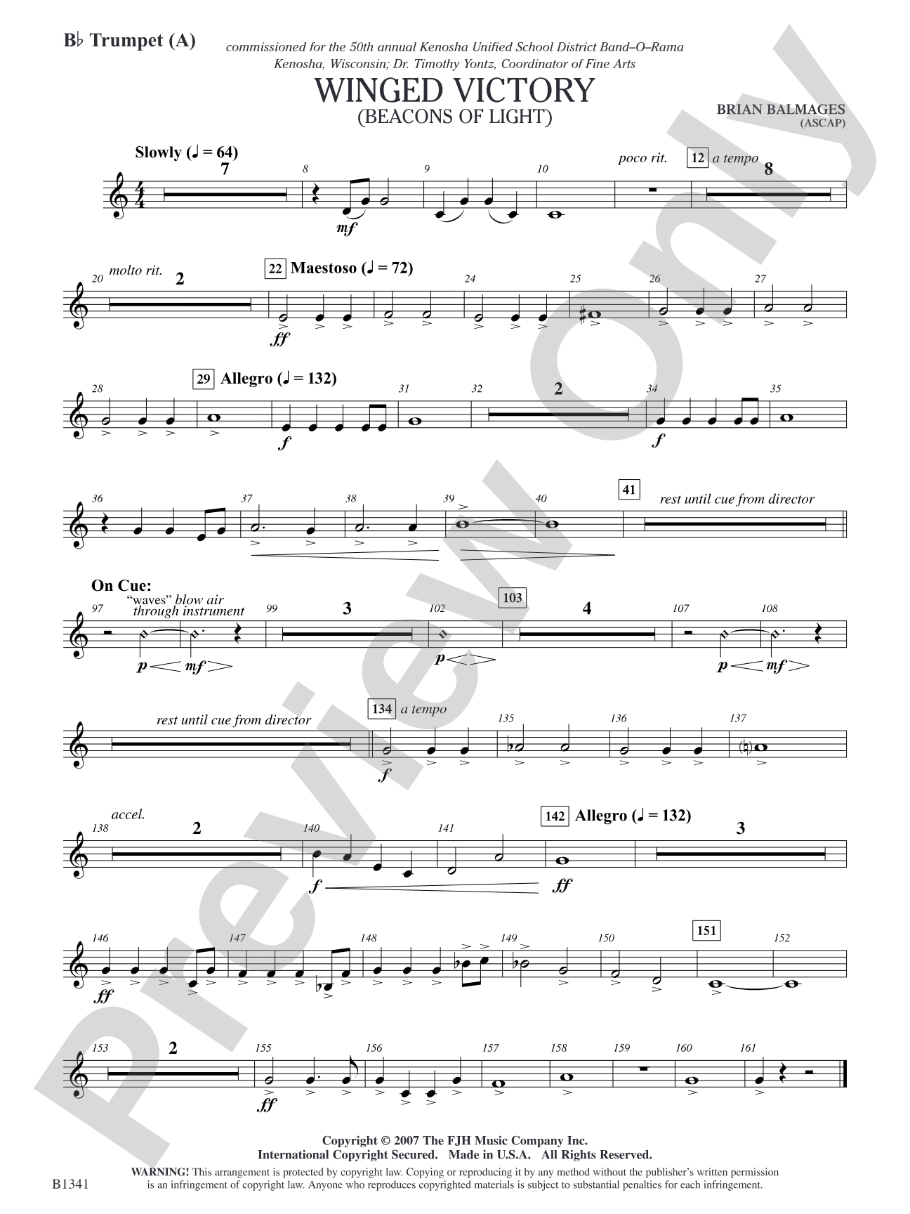 Winged Victory - Elementary Supplemental (A) (Beacons of Light): B-flat Trumpet