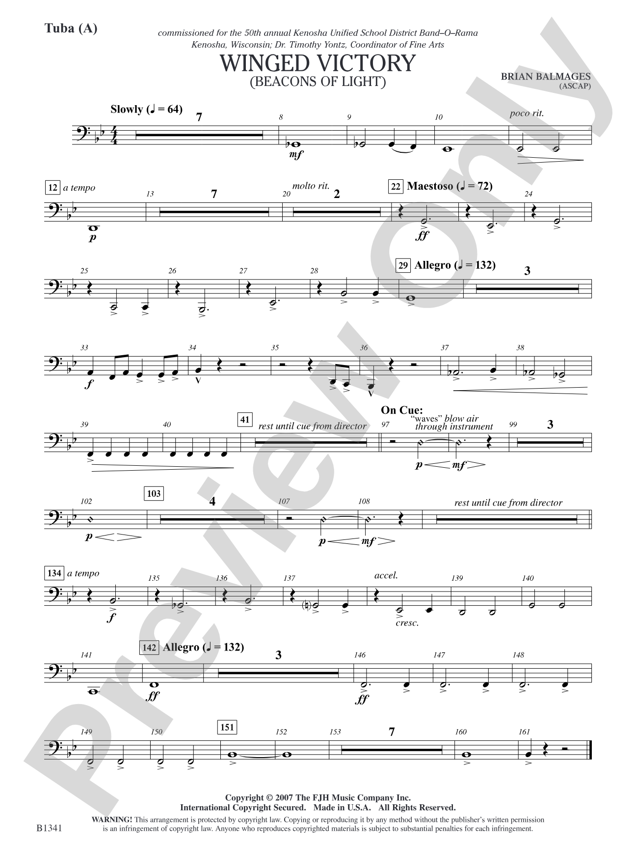 Winged Victory - Elementary Supplemental (A) (Beacons of Light): Tuba