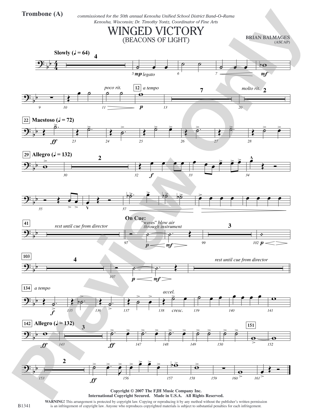 Winged Victory - Elementary Supplemental (A) (Beacons of Light): Trombone