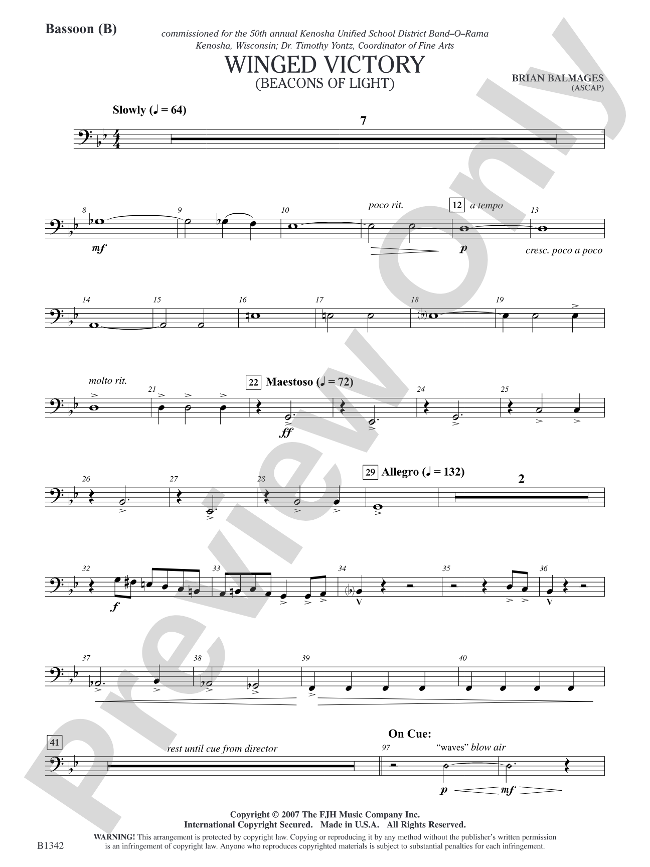 Winged Victory - Intermediate Supplemental Set (B) (Beacons of Light): Bassoon