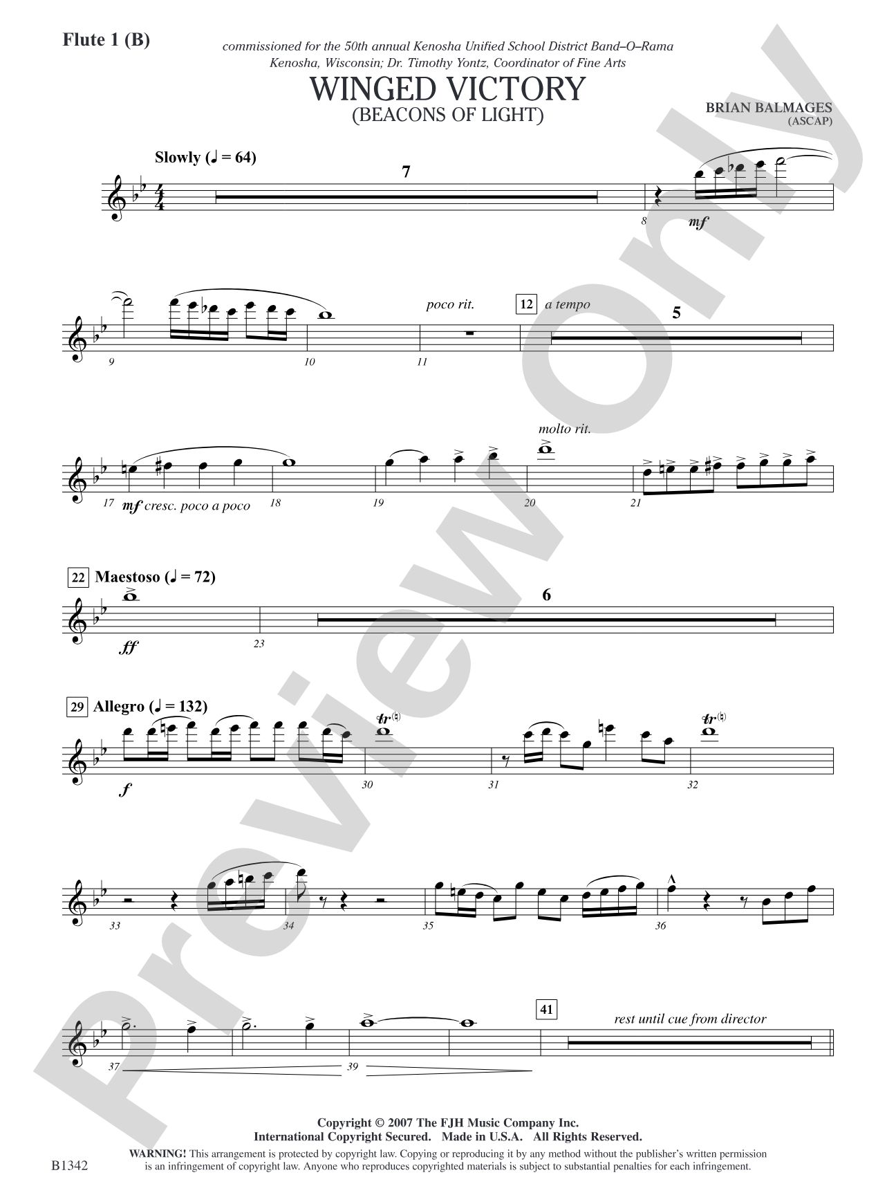 Winged Victory - Intermediate Supplemental Set (B) (Beacons of Light): Flute 1