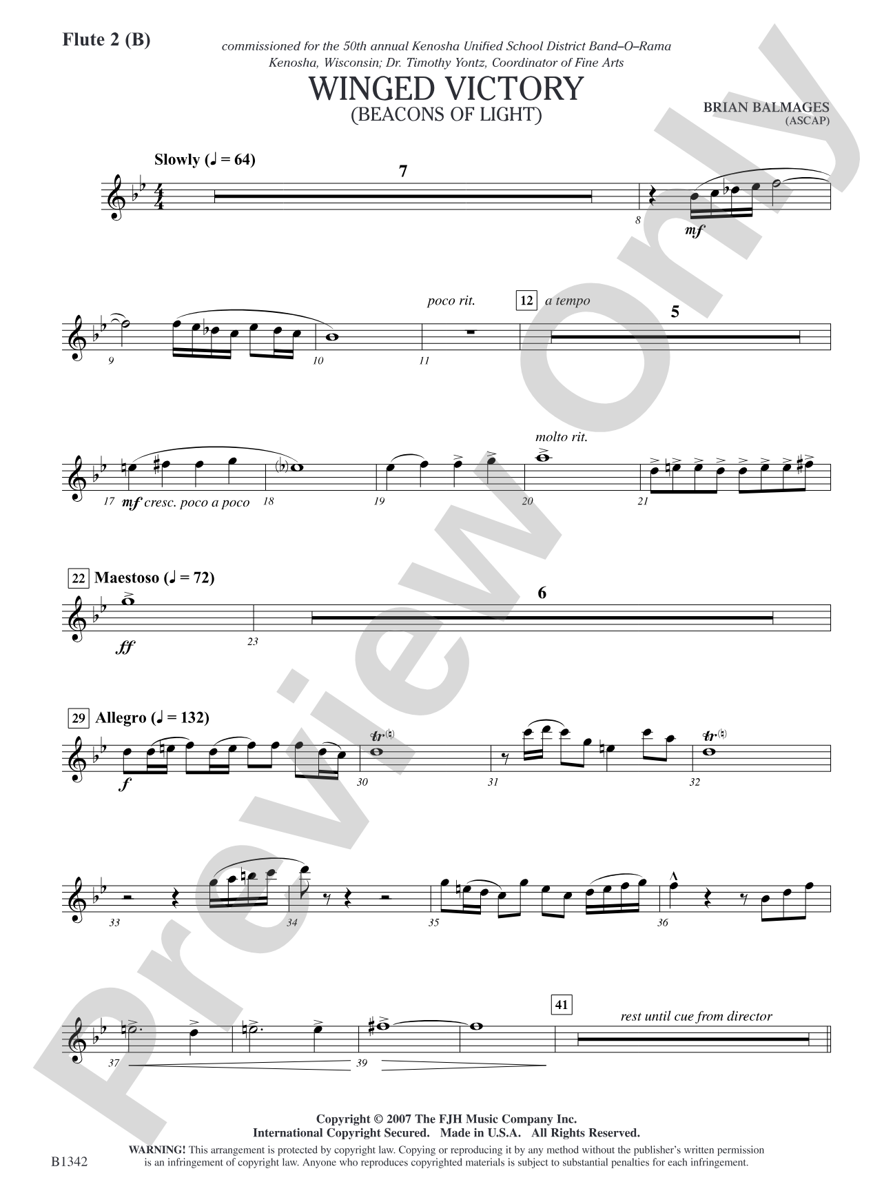 Winged Victory - Intermediate Supplemental Set (B) (Beacons of Light): Flute 2