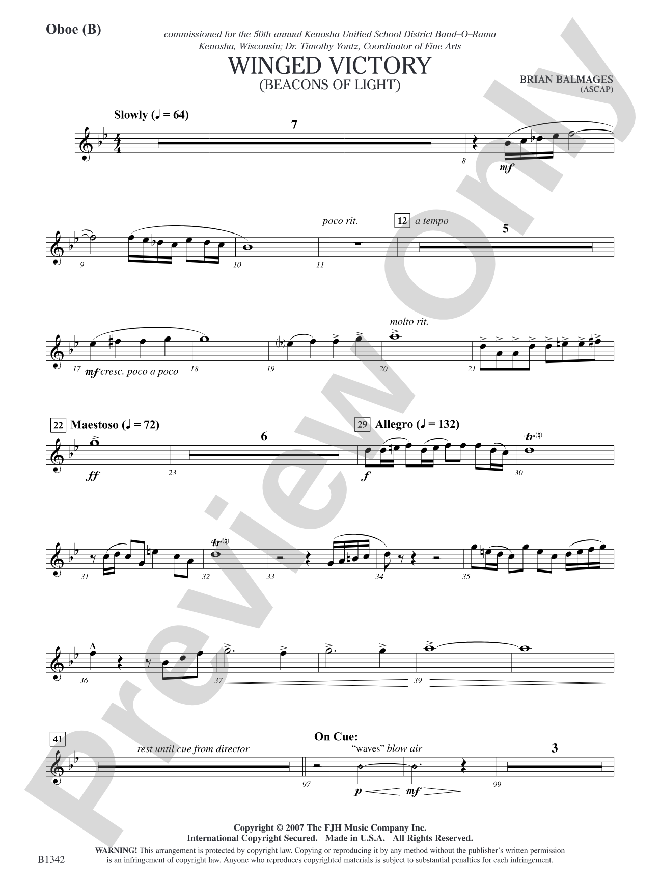 Winged Victory - Intermediate Supplemental Set (B) (Beacons of Light): Oboe