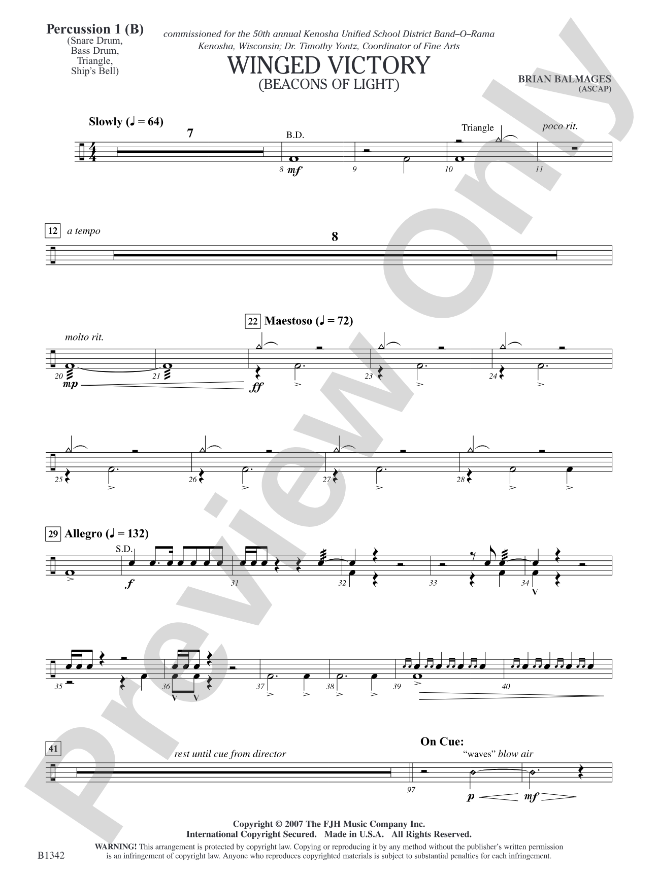 Winged Victory - Intermediate Supplemental Set (B) (Beacons of Light): Percussion 1
