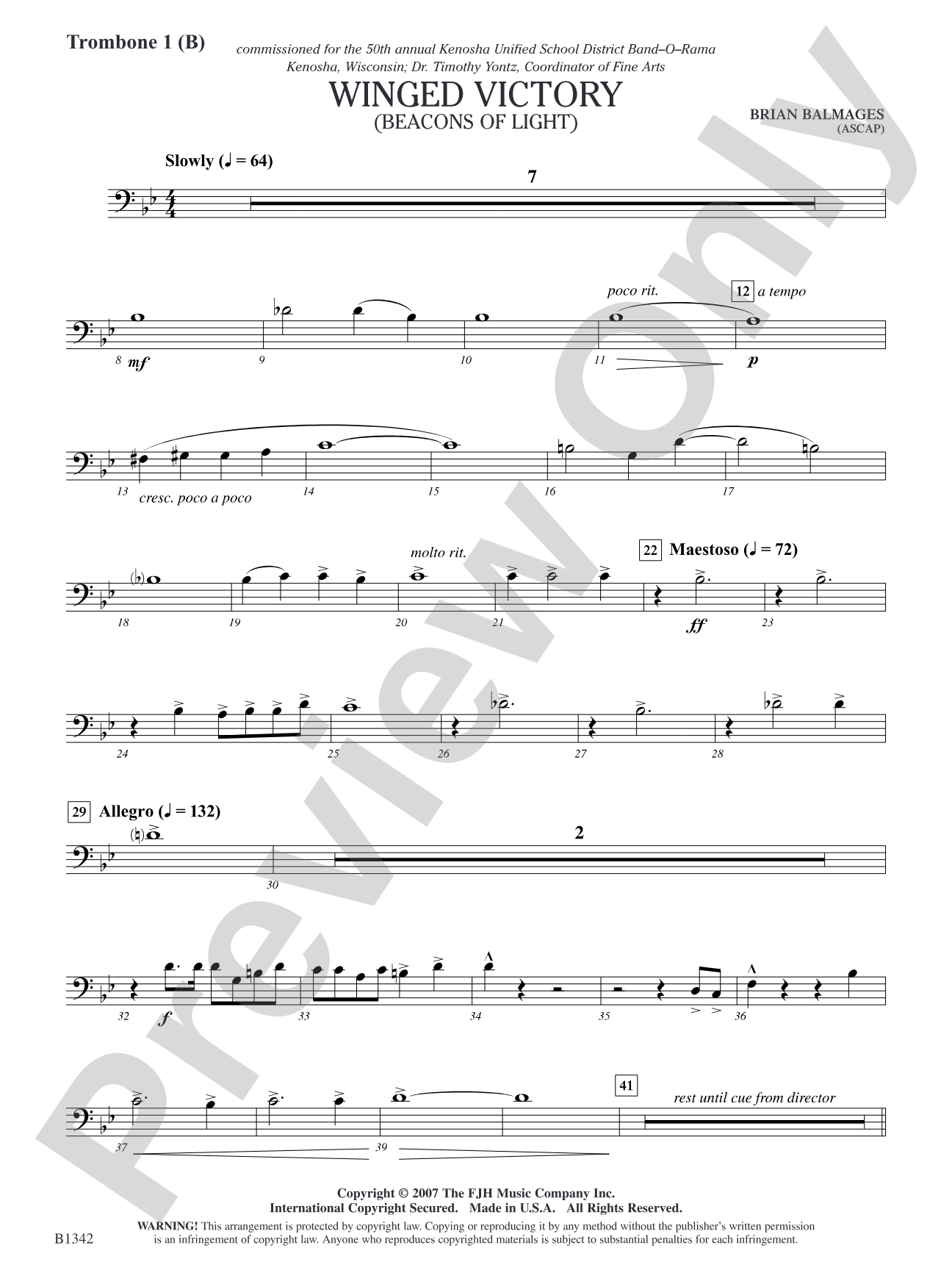 Winged Victory - Intermediate Supplemental Set (B) (Beacons of Light): Trombone 1