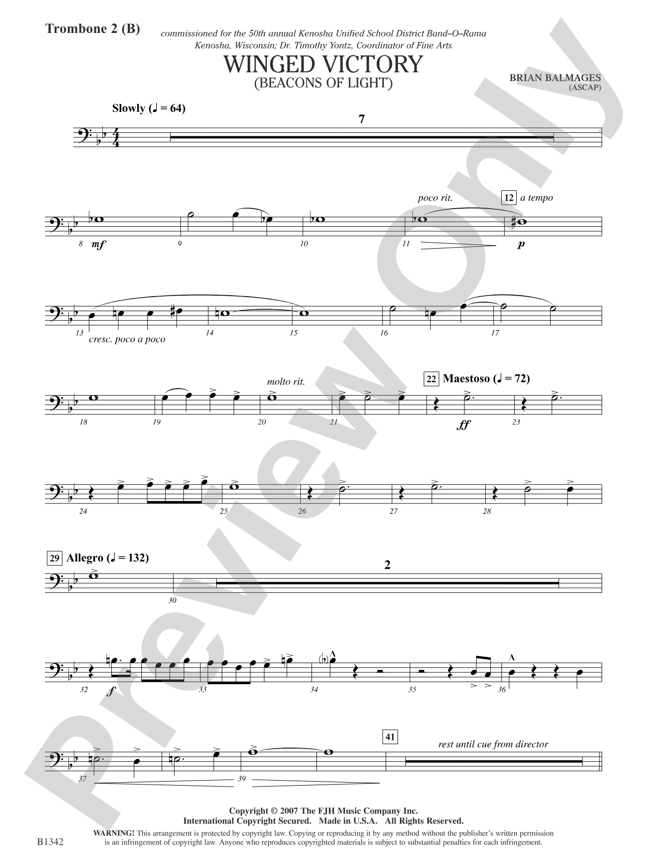 Winged Victory - Intermediate Supplemental Set (B) (Beacons of Light): Trombone 2