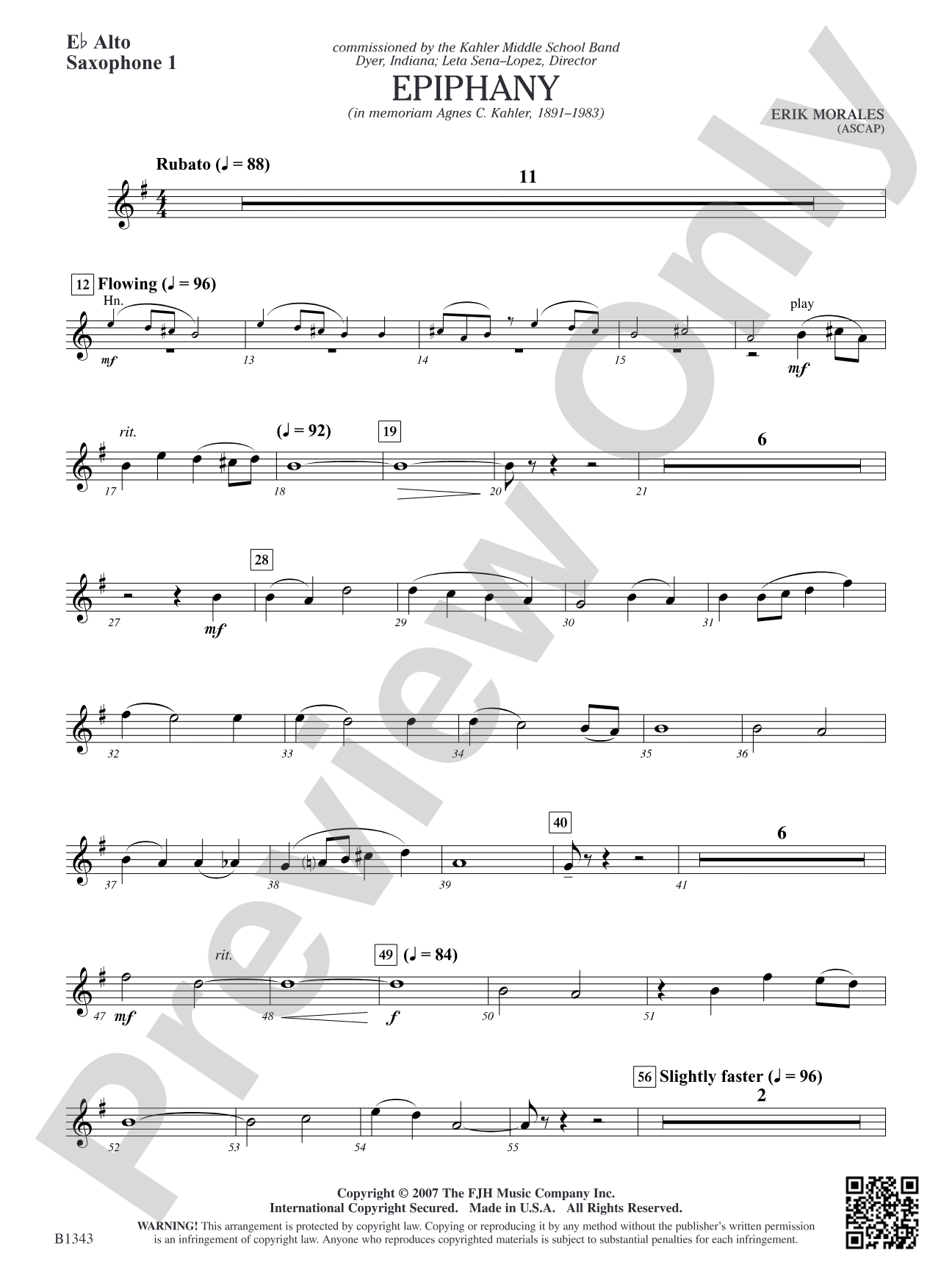 Epiphany: E-flat Alto Saxophone 1
