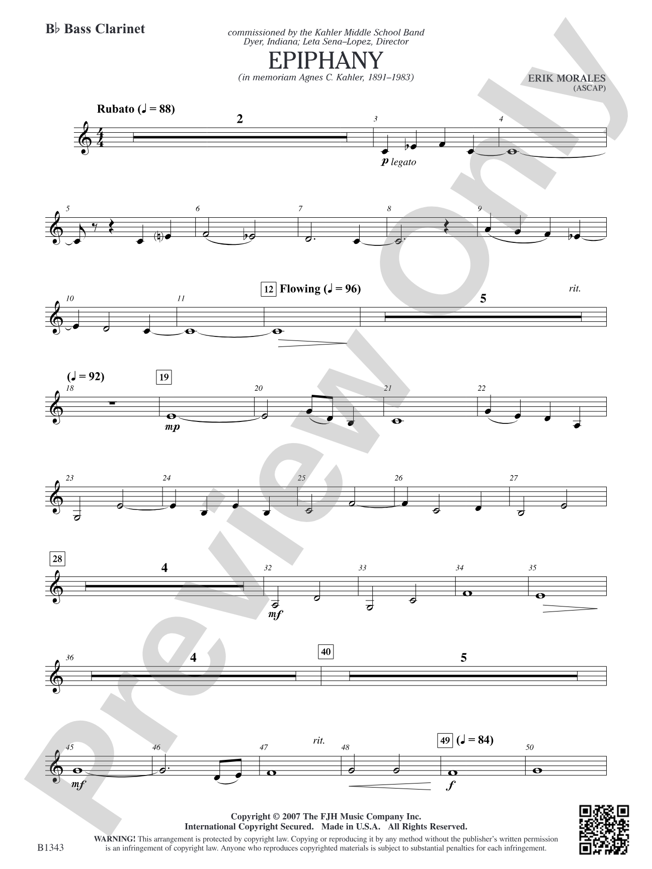 Epiphany: B-flat Bass Clarinet