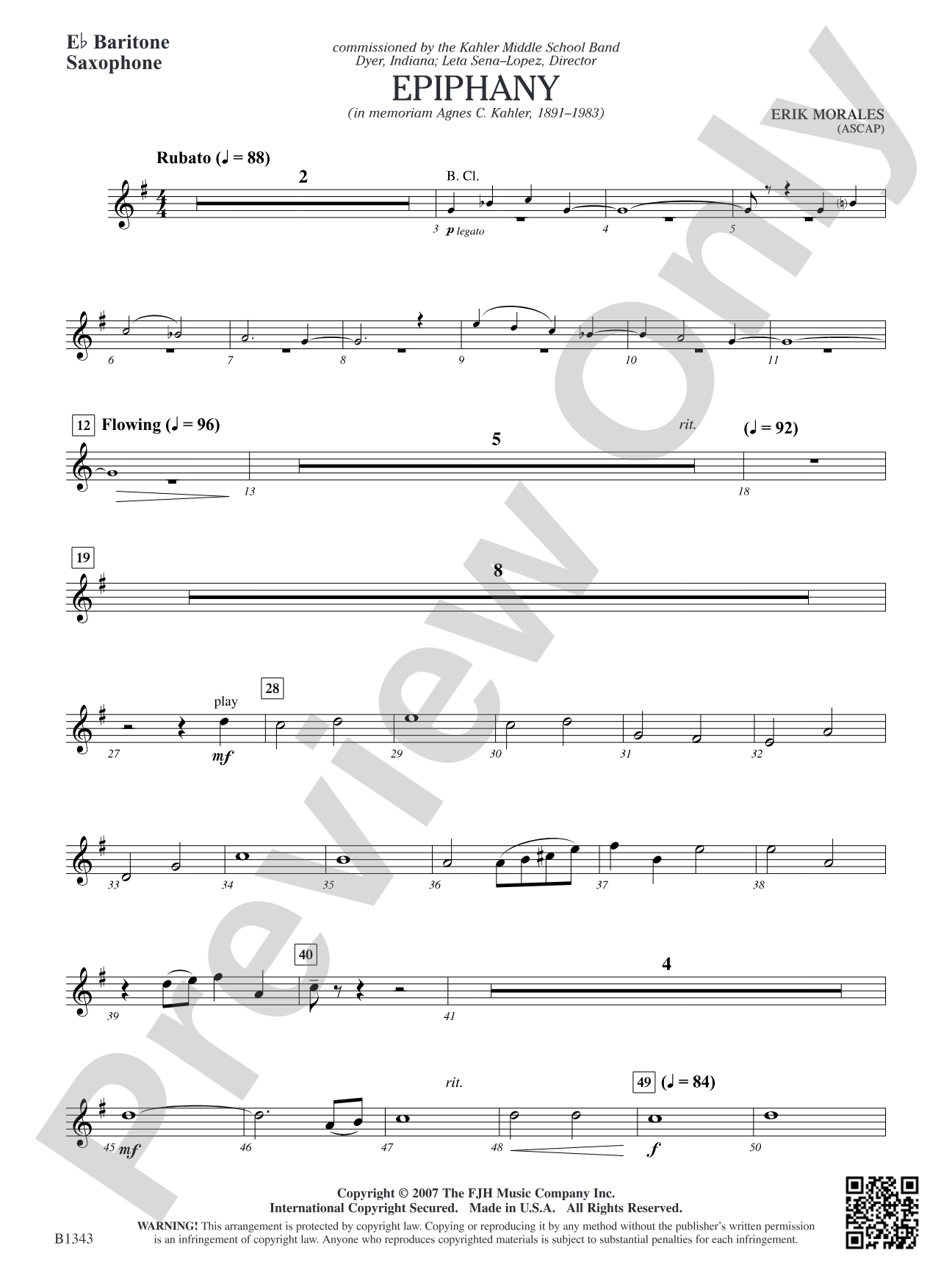 Epiphany: E-flat Baritone Saxophone