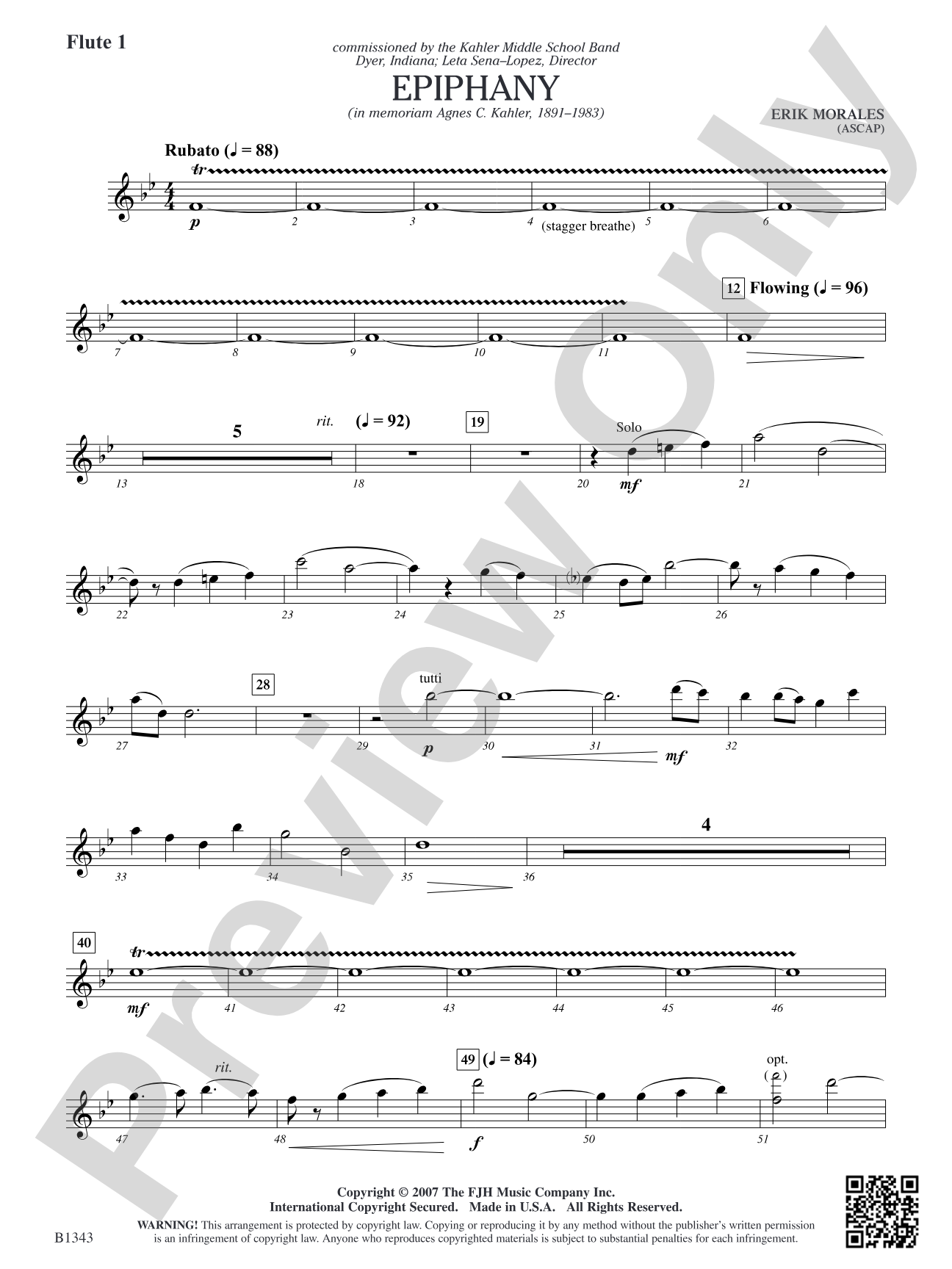 Epiphany: Flute 1