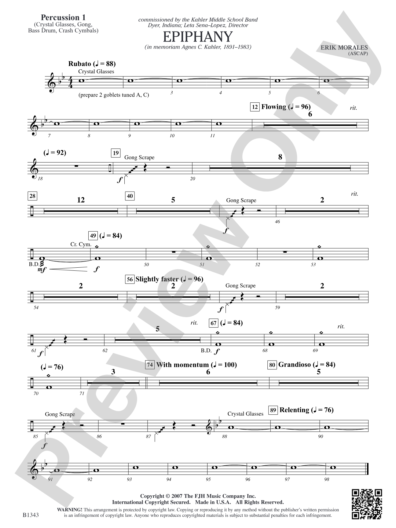 Epiphany: Percussion 1