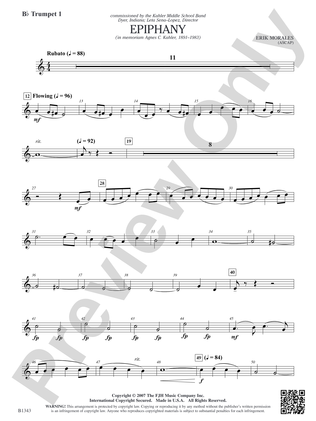 Epiphany: B-flat Trumpet 1