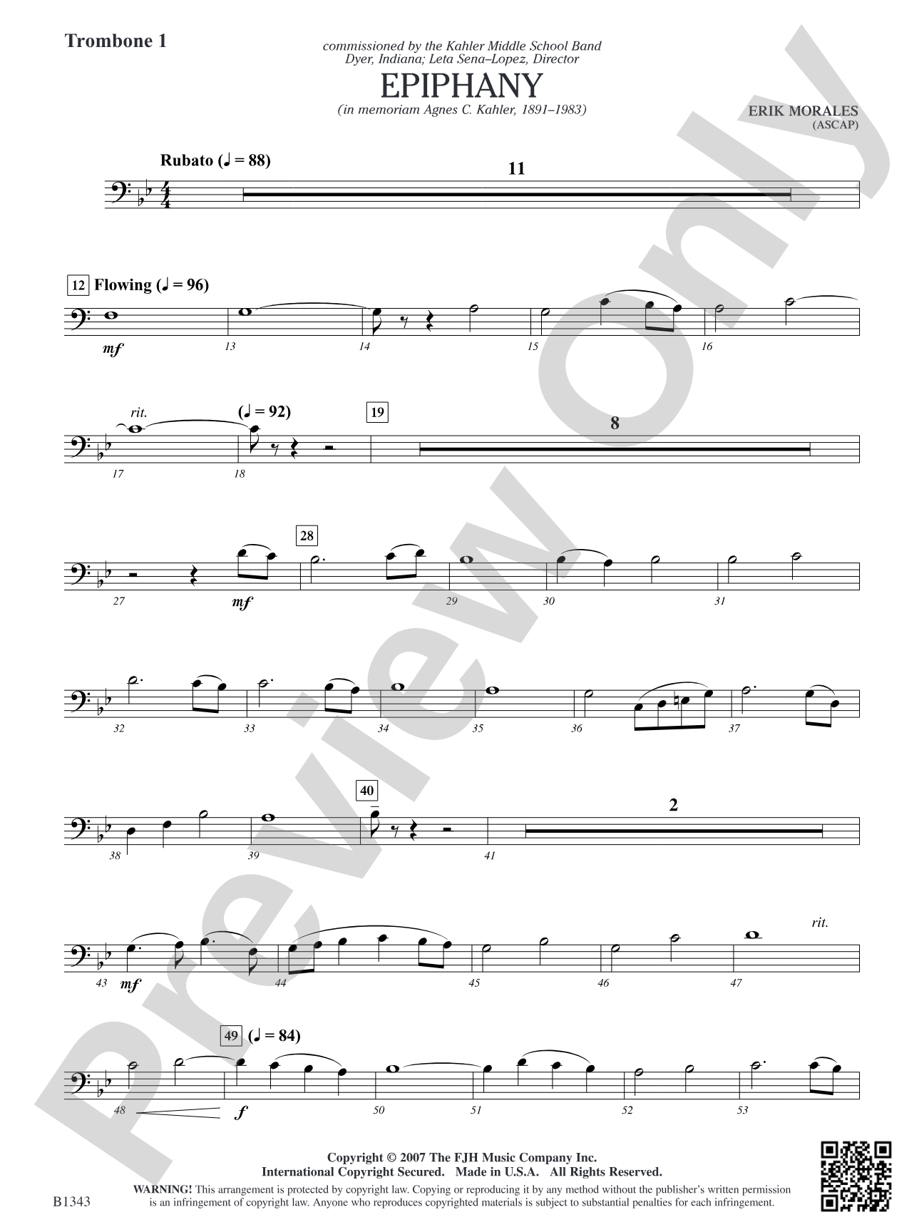 Epiphany: Trombone 1