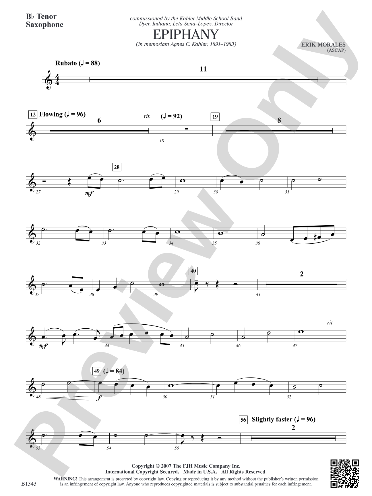 Epiphany: B-flat Tenor Saxophone