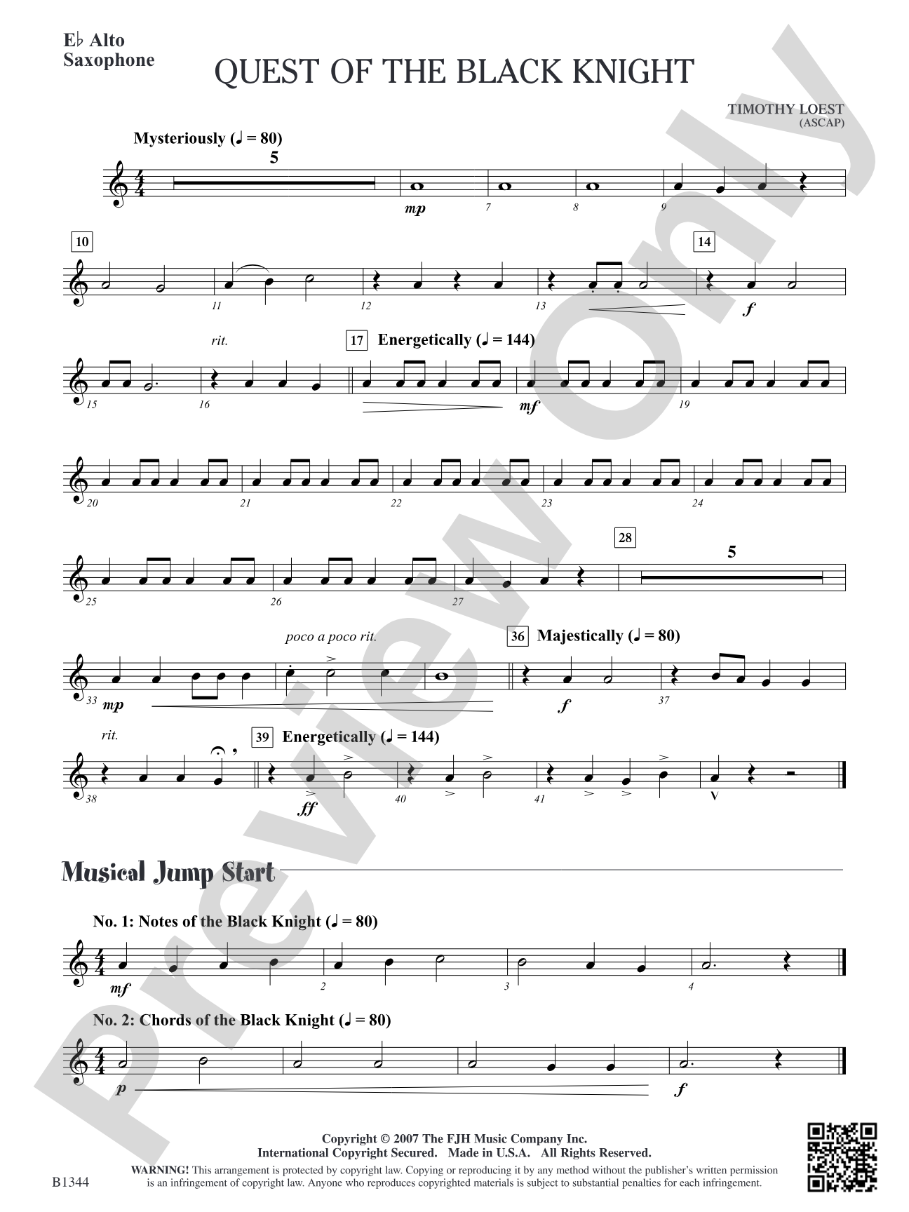 Quest of the Black Knight: E-flat Alto Saxophone