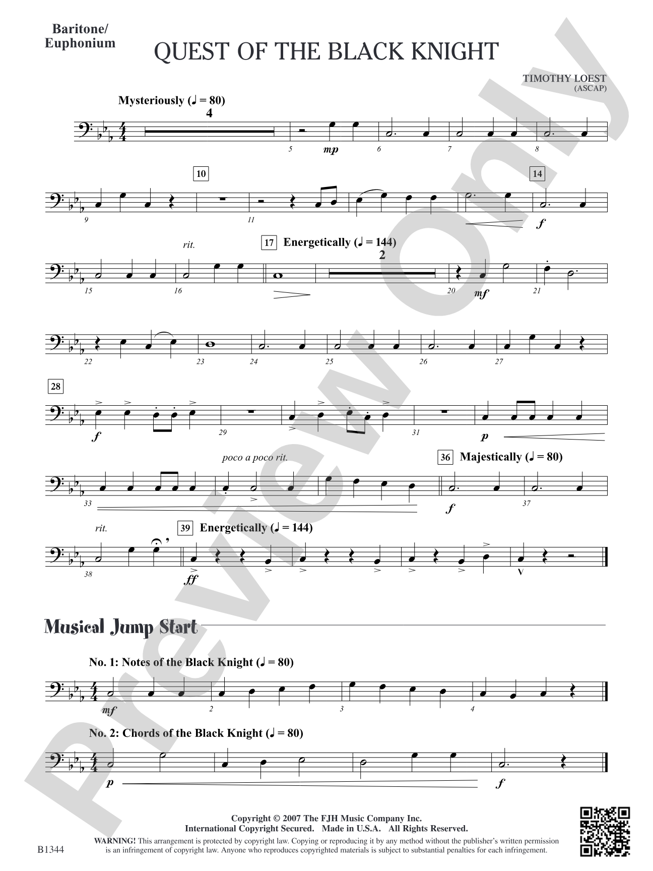 Quest of the Black Knight: Baritone/Euphonium