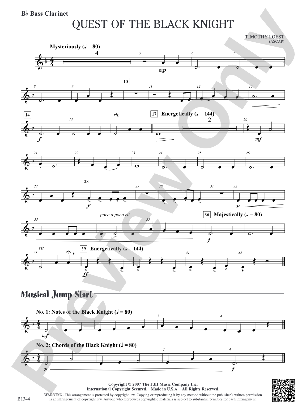 Quest of the Black Knight: B-flat Bass Clarinet
