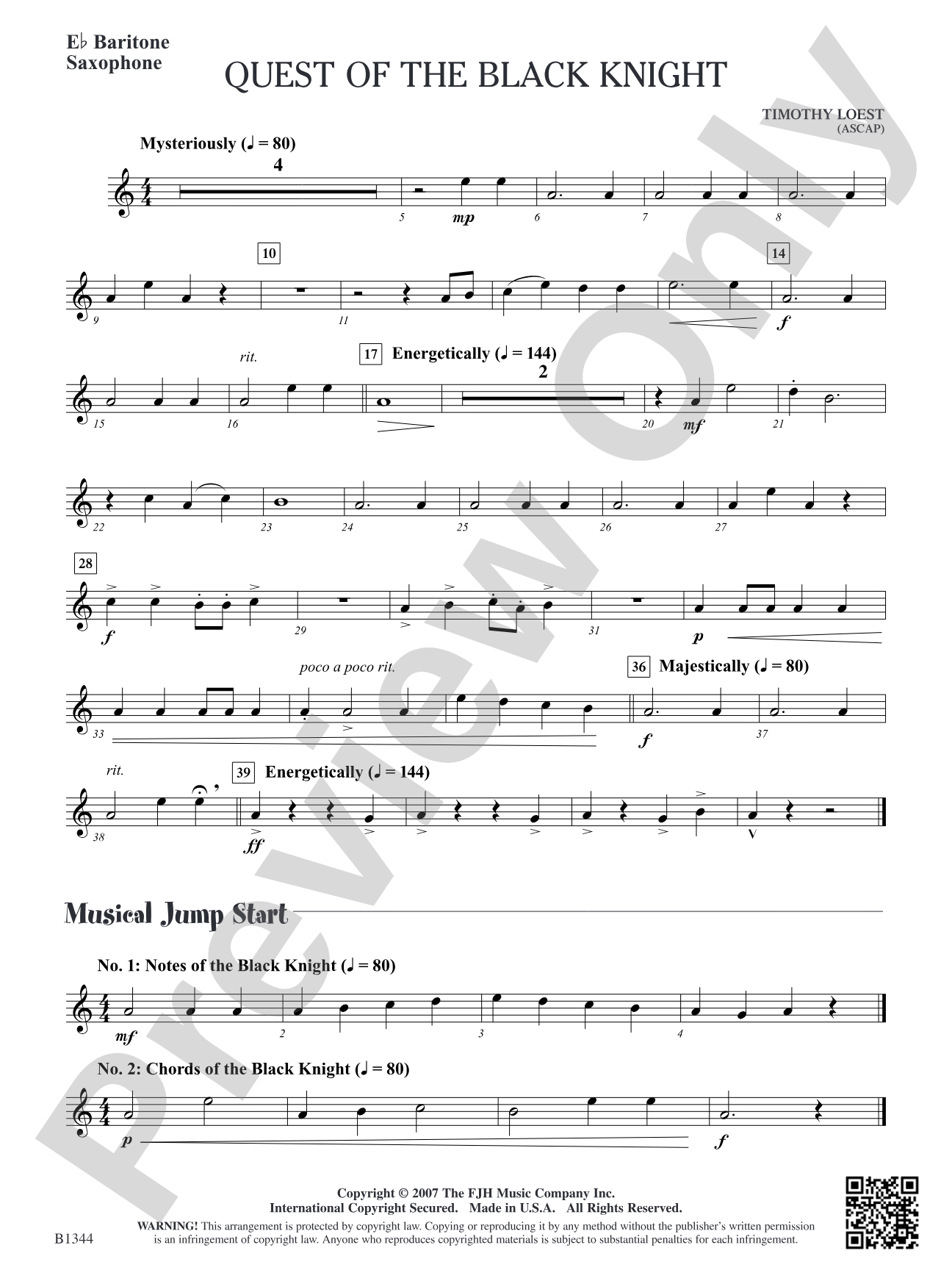 Quest of the Black Knight: E-flat Baritone Saxophone