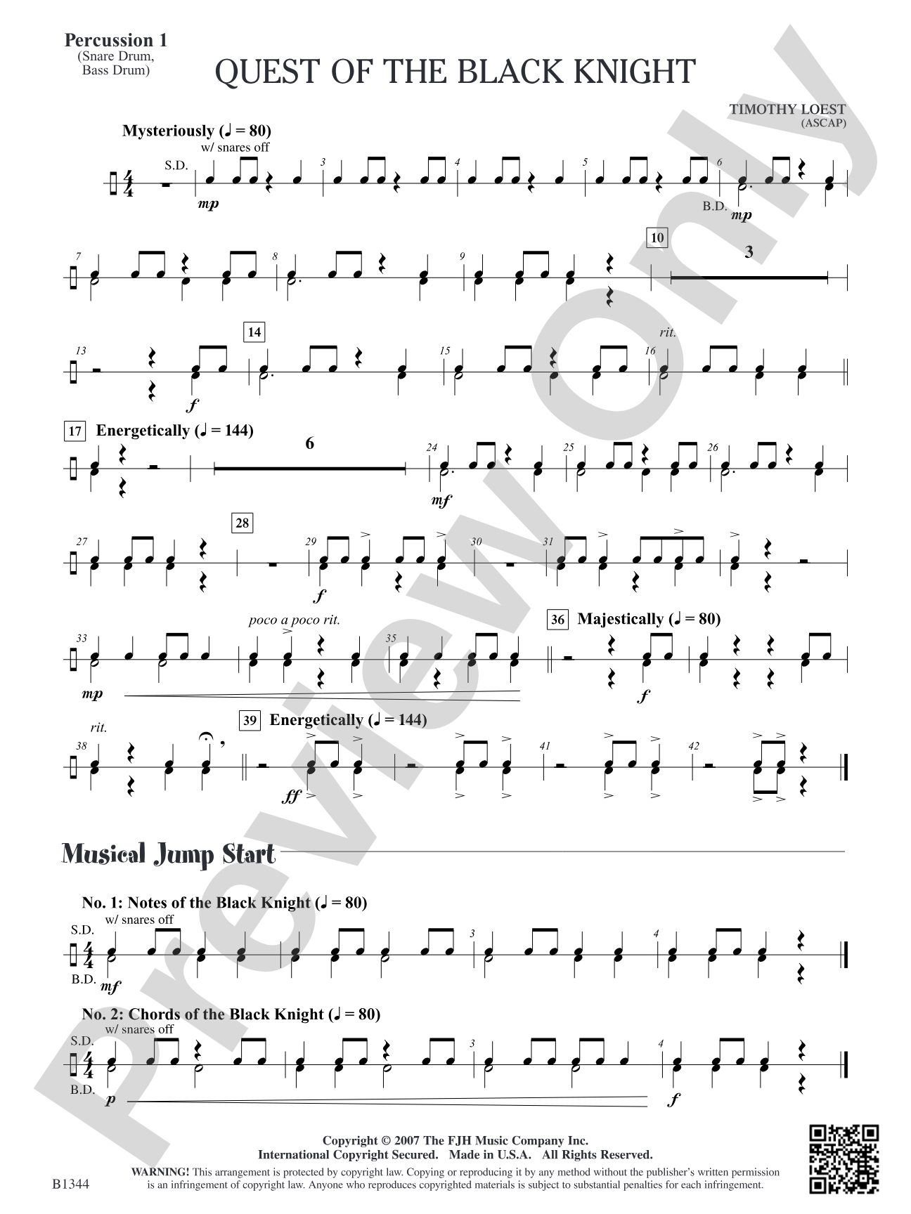 Quest of the Black Knight: Percussion 1