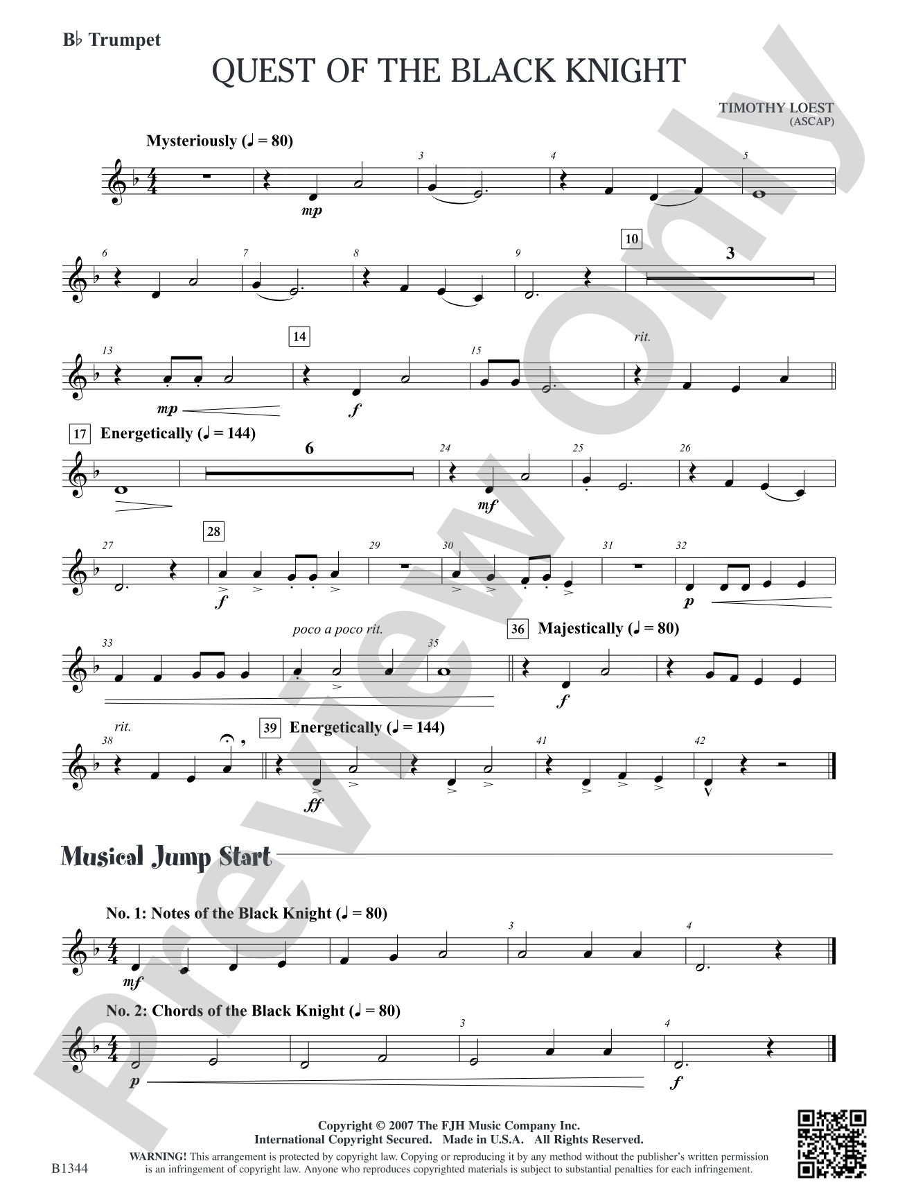 Quest of the Black Knight: B-flat Trumpet
