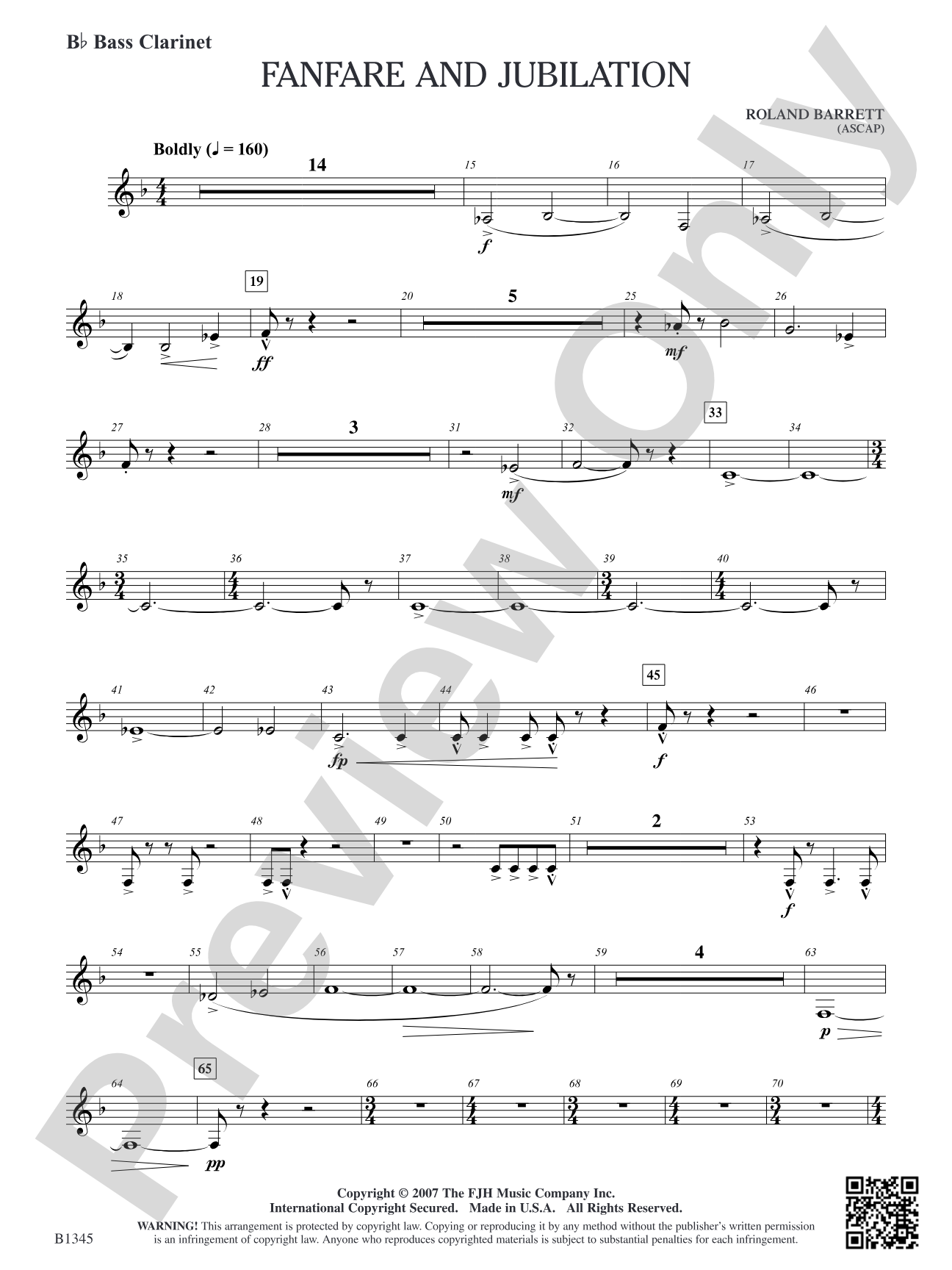 Fanfare and Jubilation: B-flat Bass Clarinet
